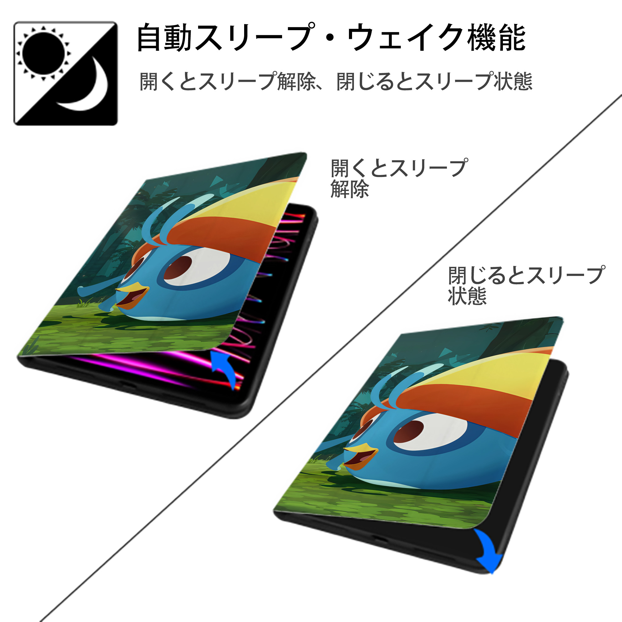 Angry Birds アングリーバード IPadケース ペンホルダー付き ブックスタイルデザイン