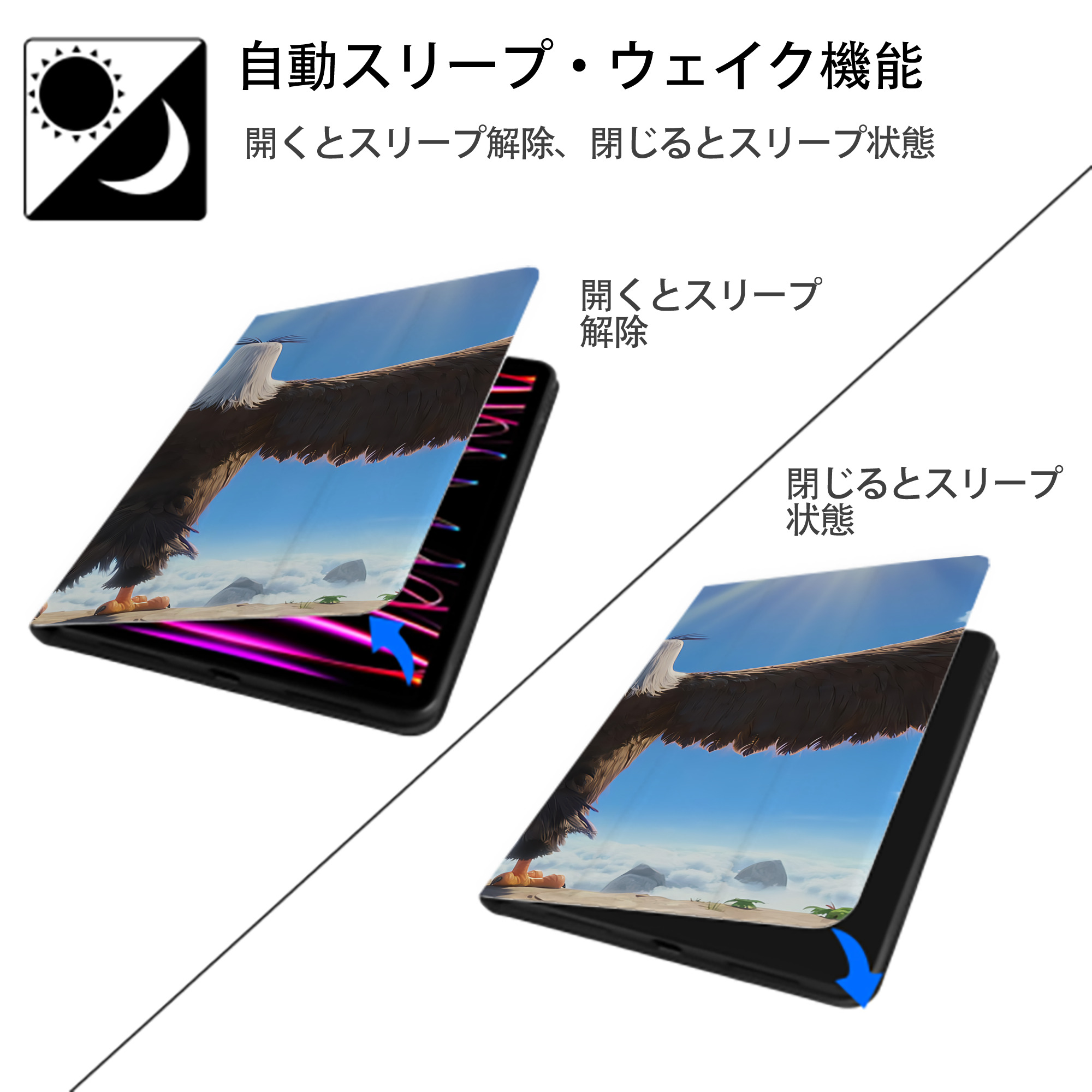 Angry Birds アングリーバード IPadケース ペンホルダー付き ブックスタイルデザイン
