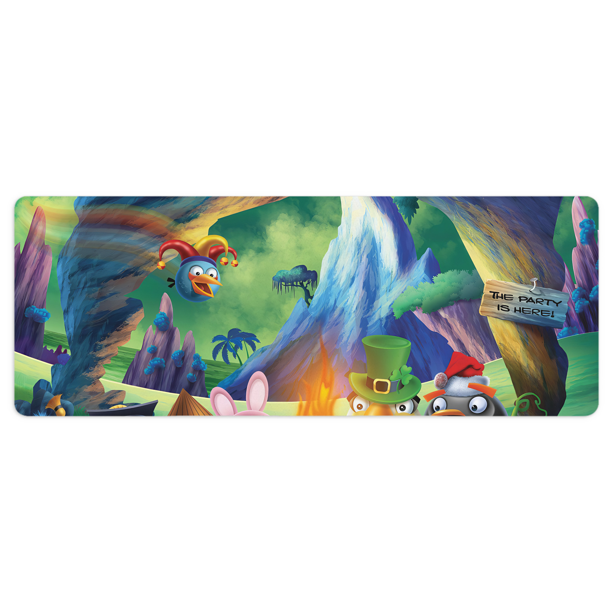 （画像用） Angry Birds アングリーバード ステッチ加工 大判デスクマット／滑り止めマウスパッド