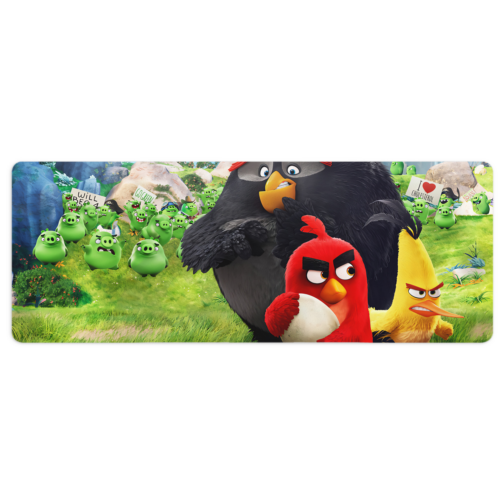 （画像用） Angry Birds アングリーバード ステッチ加工 大判デスクマット／滑り止めマウスパッド
