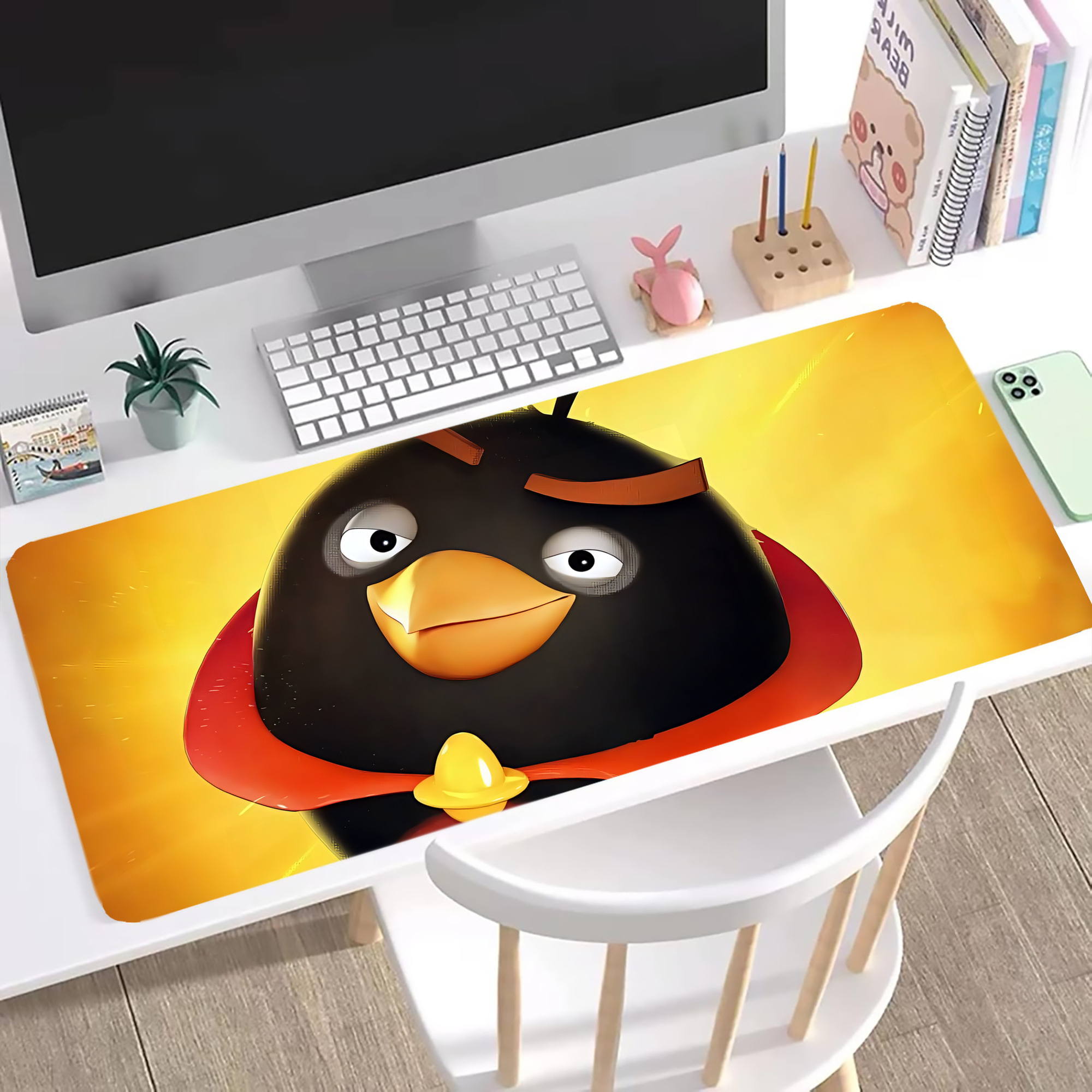 （画像用） Angry Birds アングリーバード ステッチ加工 大判デスクマット／滑り止めマウスパッド