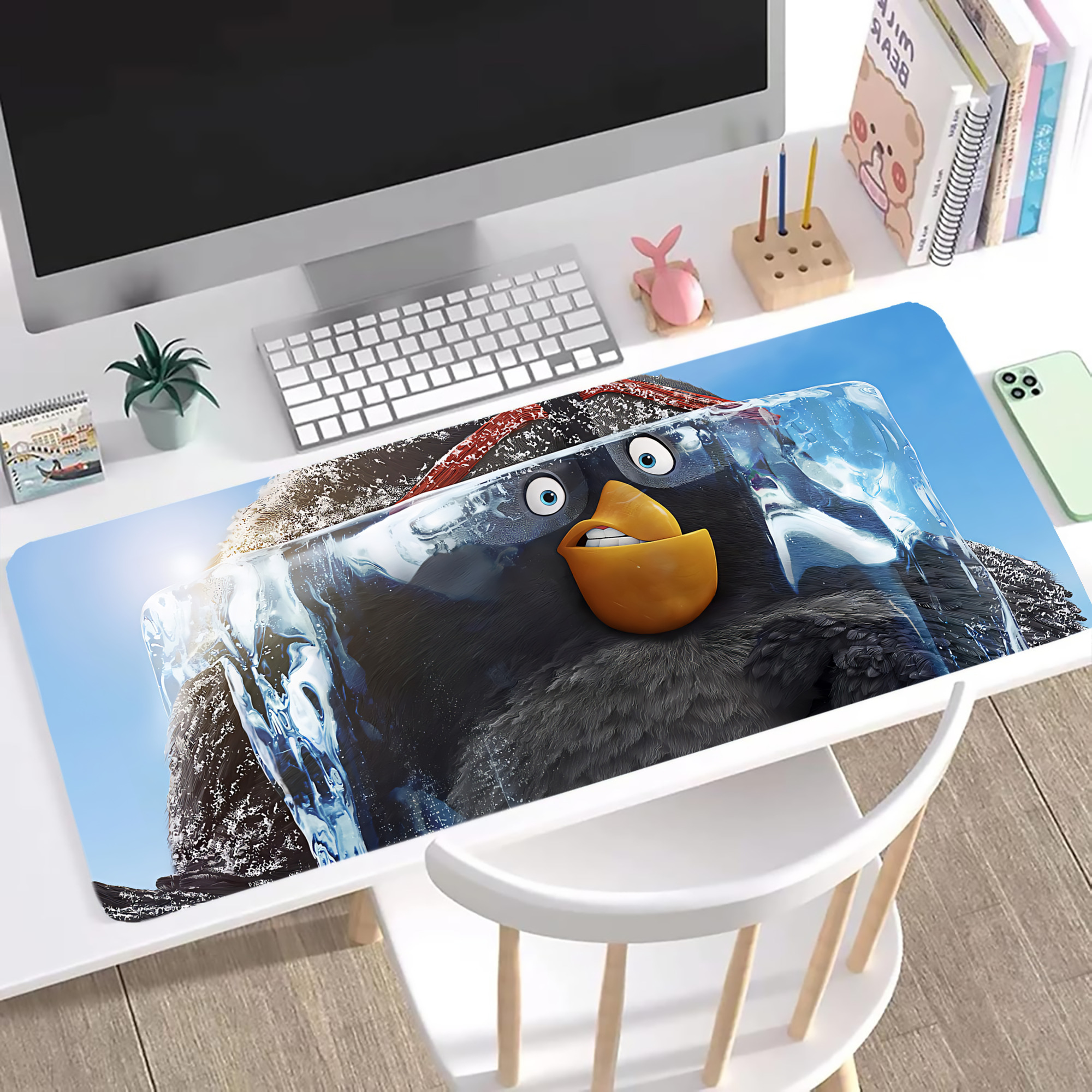 （画像用） Angry Birds アングリーバード ステッチ加工 大判デスクマット／滑り止めマウスパッド
