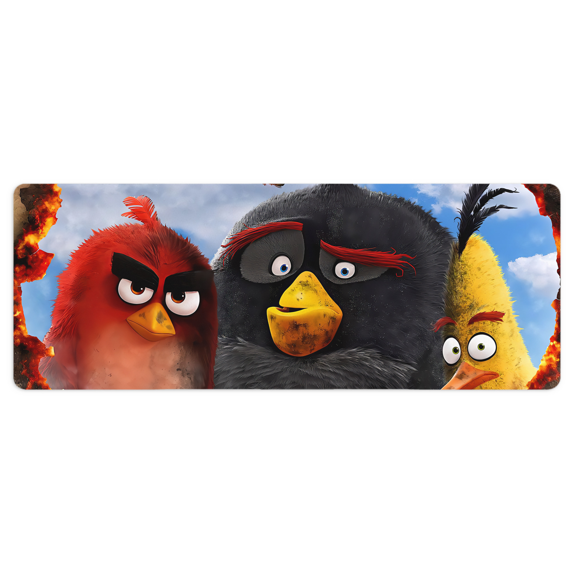 （画像用） Angry Birds アングリーバード ステッチ加工 大判デスクマット／滑り止めマウスパッド