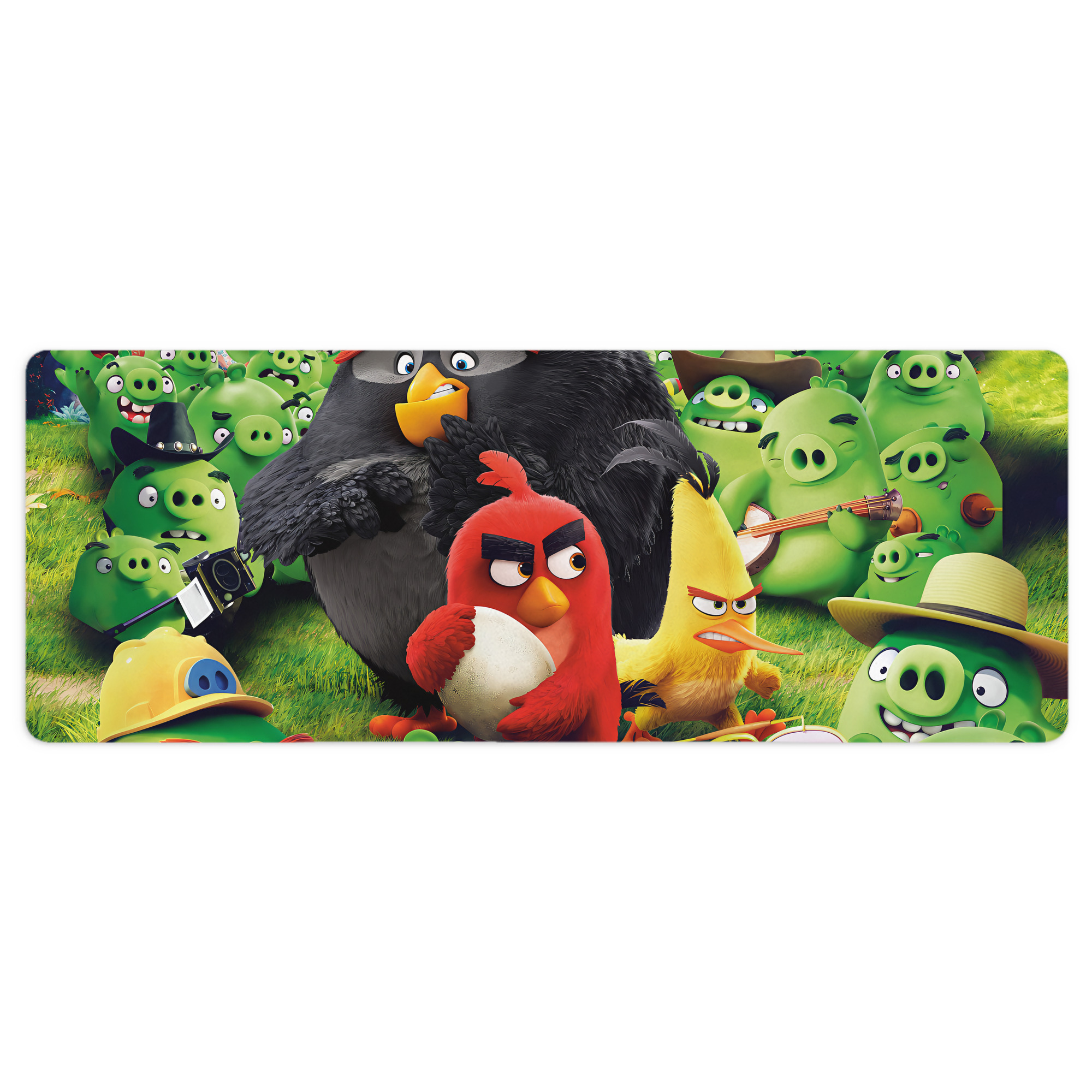 （画像用） Angry Birds アングリーバード ステッチ加工 大判デスクマット／滑り止めマウスパッド
