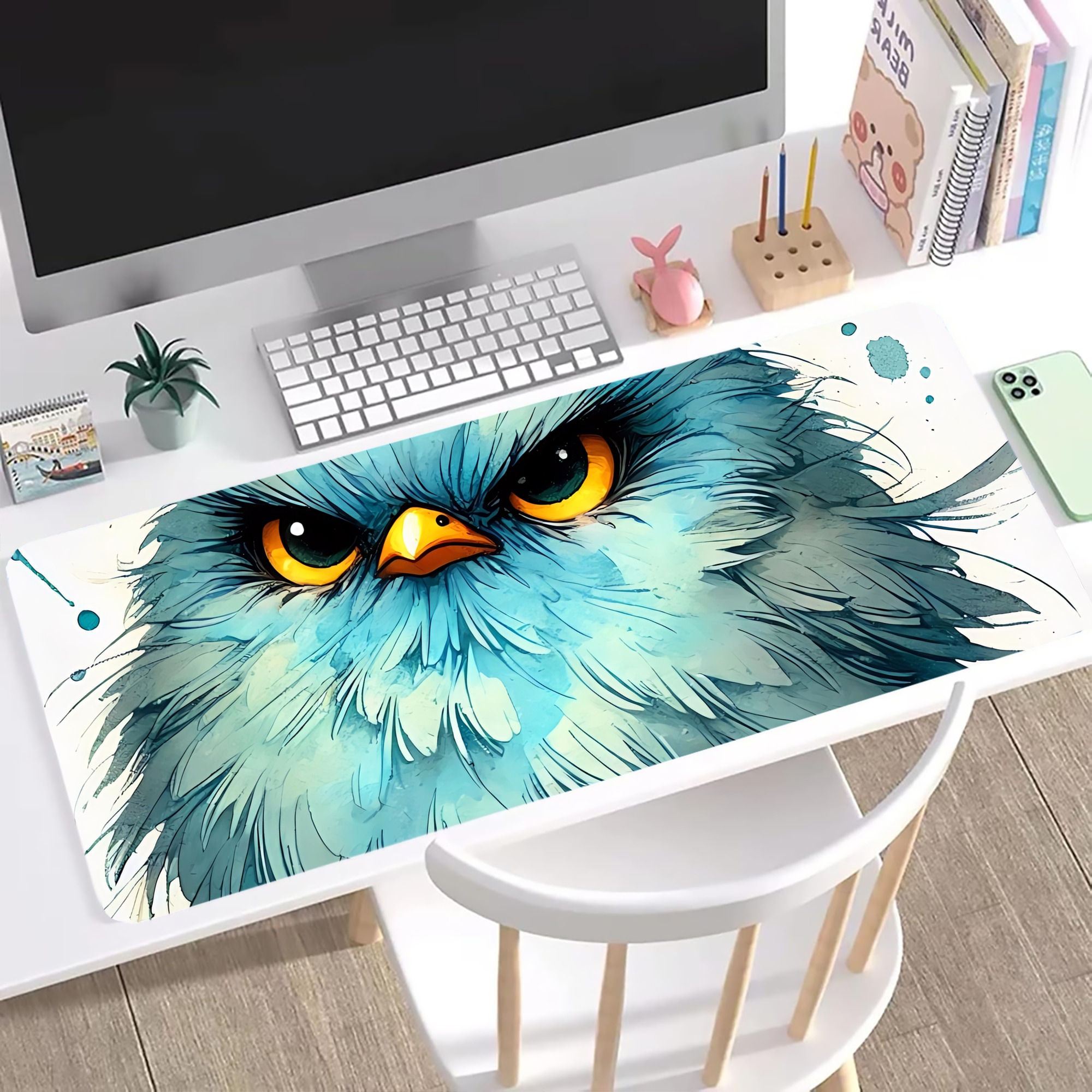 （画像用） Angry Birds アングリーバード ステッチ加工 大判デスクマット／滑り止めマウスパッド
