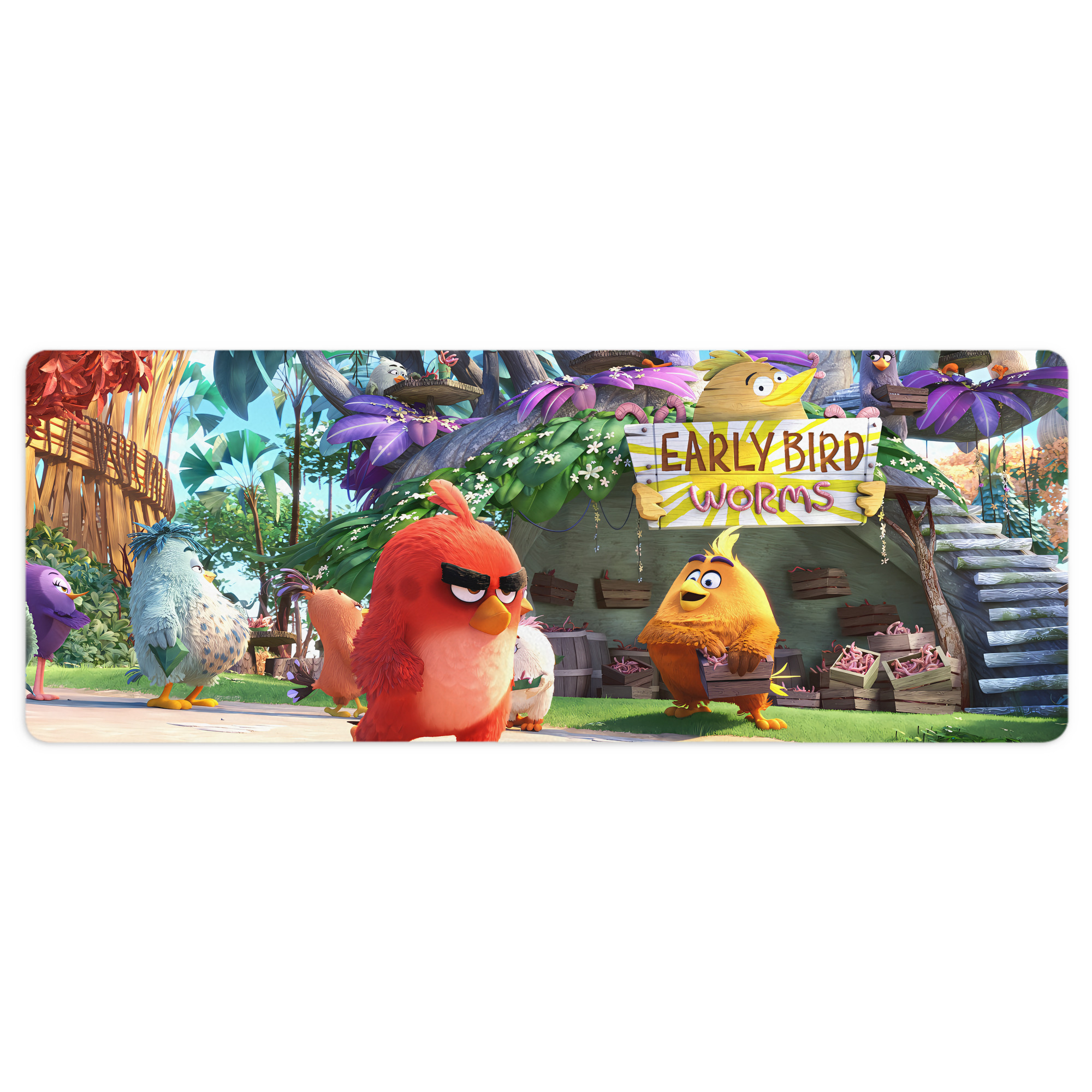 （画像用） Angry Birds アングリーバード ステッチ加工 大判デスクマット／滑り止めマウスパッド