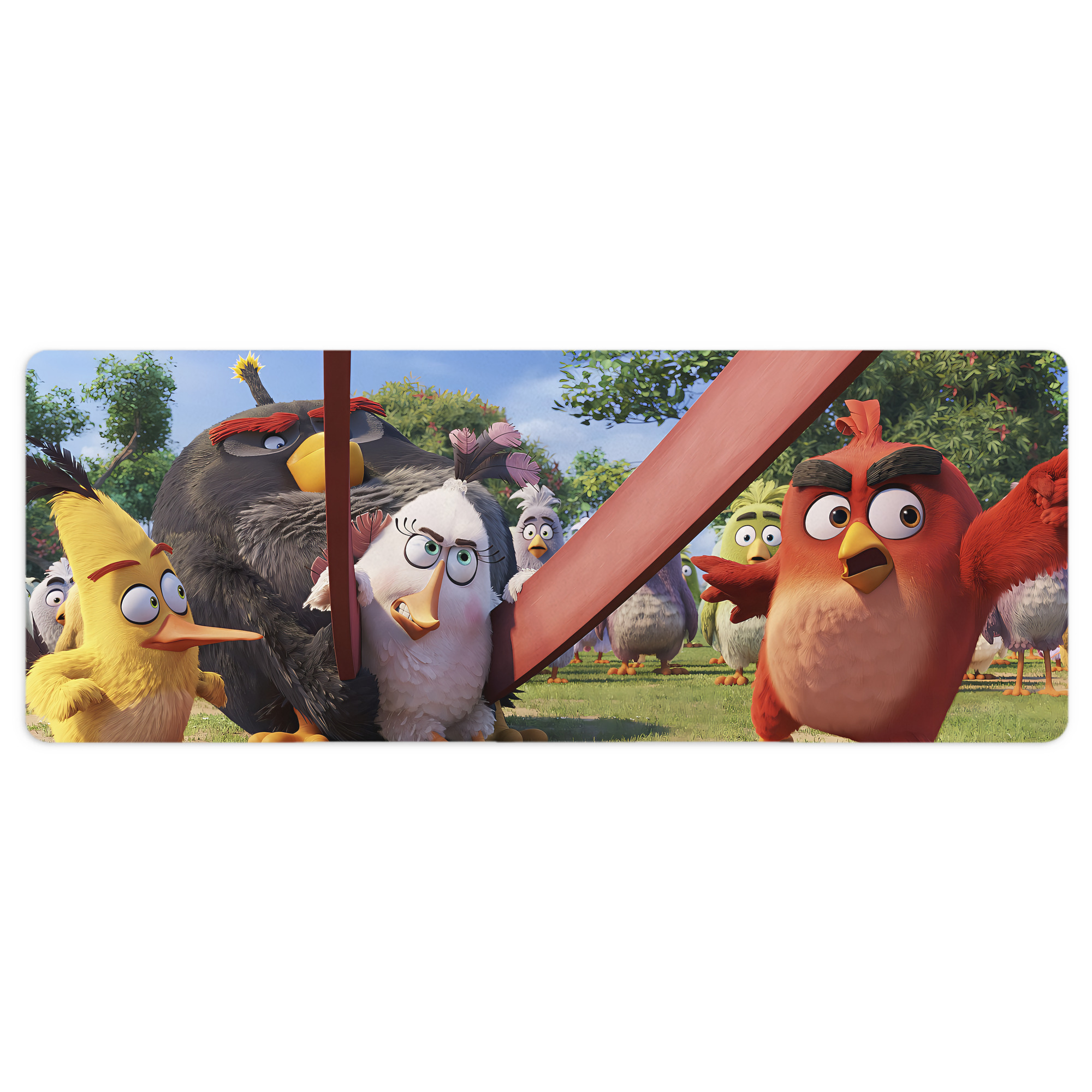 （画像用） Angry Birds アングリーバード ステッチ加工 大判デスクマット／滑り止めマウスパッド