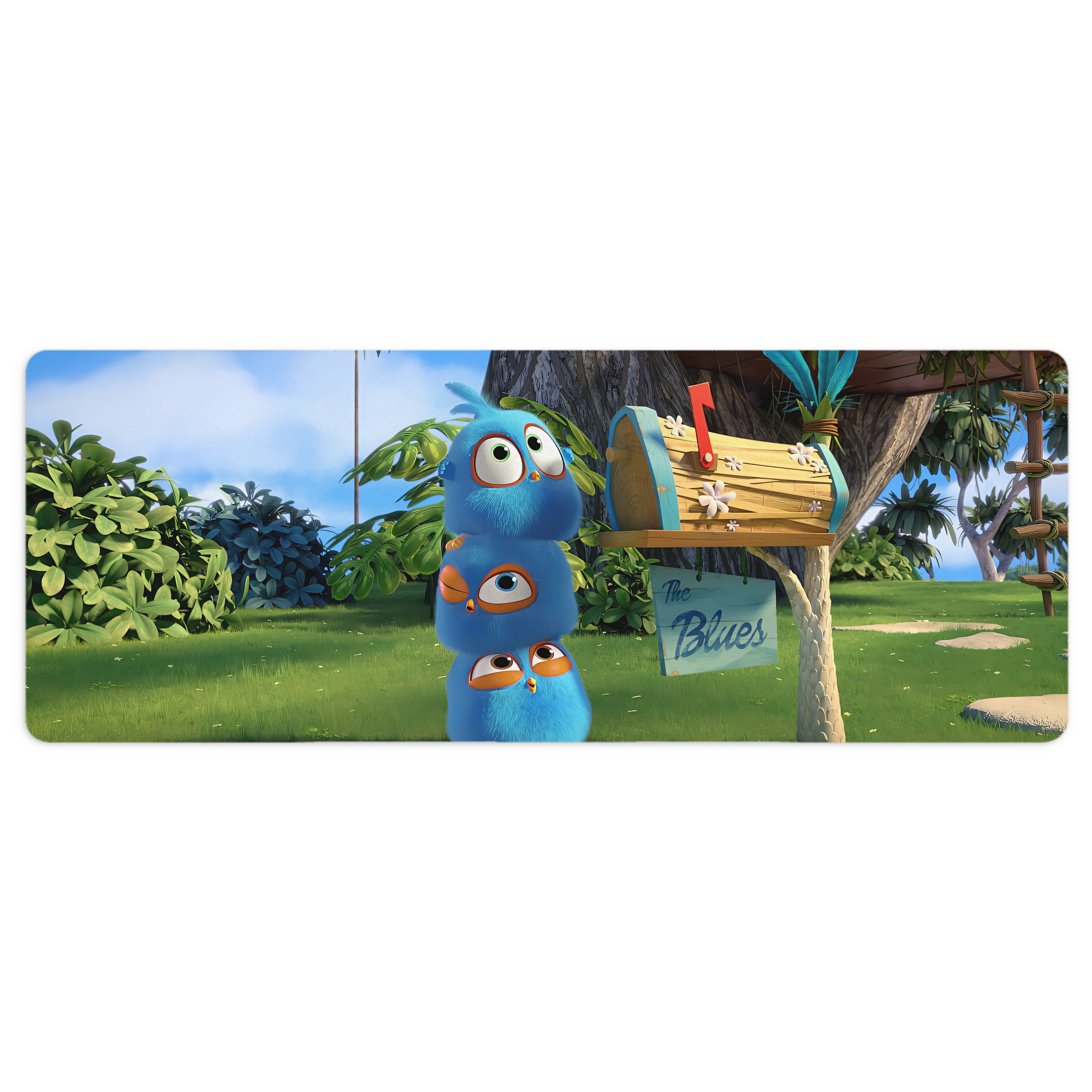 （画像用） Angry Birds アングリーバード ステッチ加工 大判デスクマット／滑り止めマウスパッド