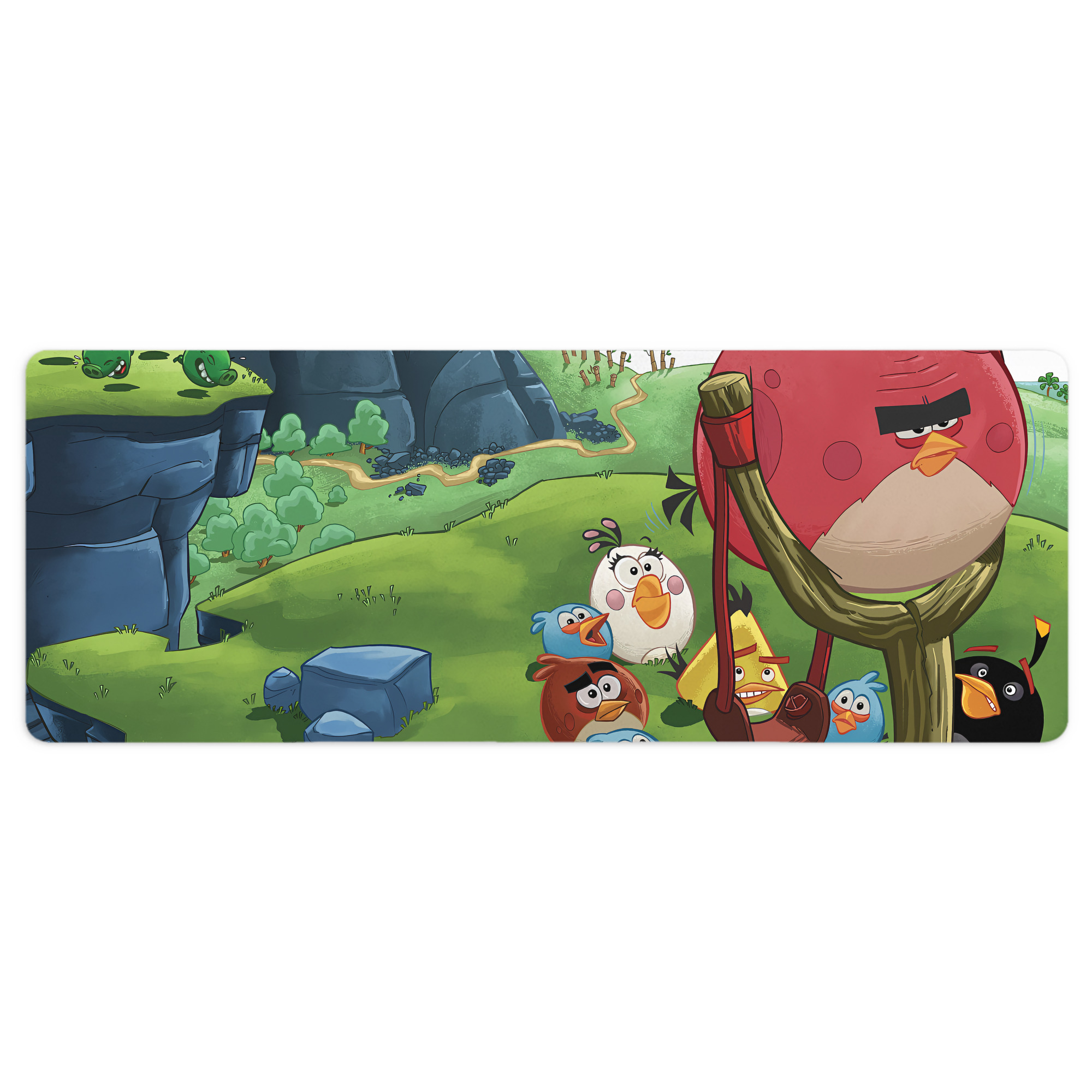 （画像用） Angry Birds アングリーバード ステッチ加工 大判デスクマット／滑り止めマウスパッド