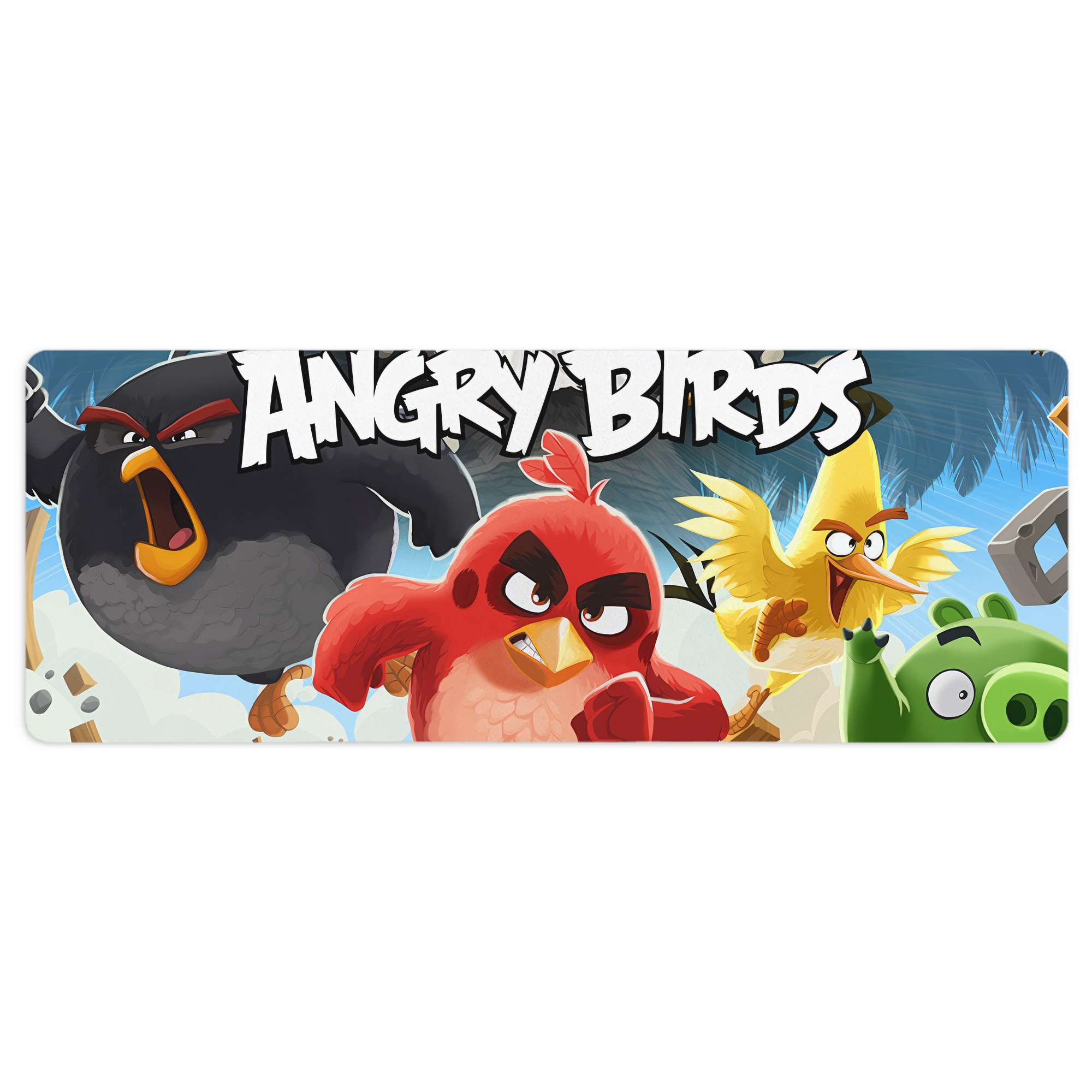 （画像用） Angry Birds アングリーバード ステッチ加工 大判デスクマット／滑り止めマウスパッド