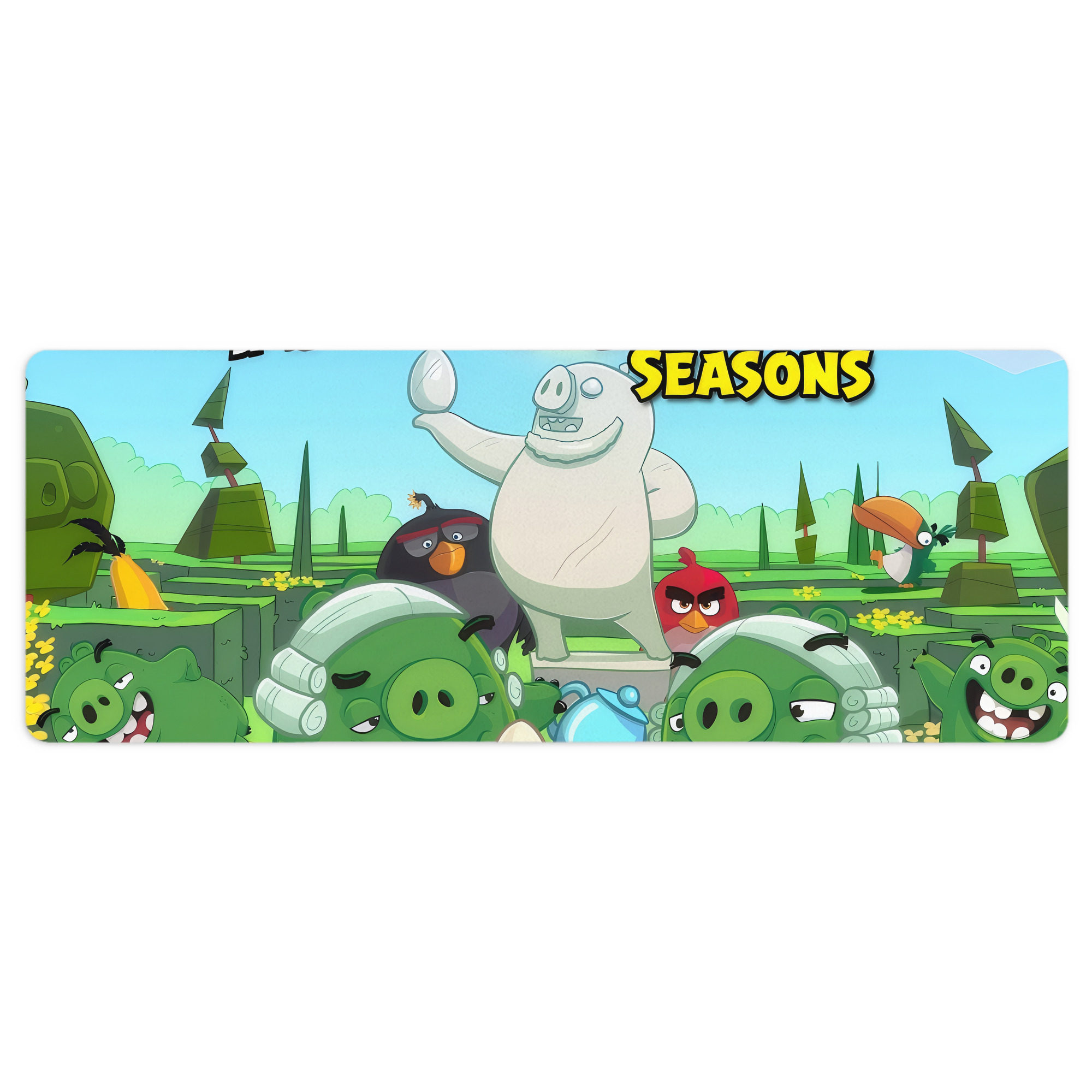 （画像用） Angry Birds アングリーバード ステッチ加工 大判デスクマット／滑り止めマウスパッド