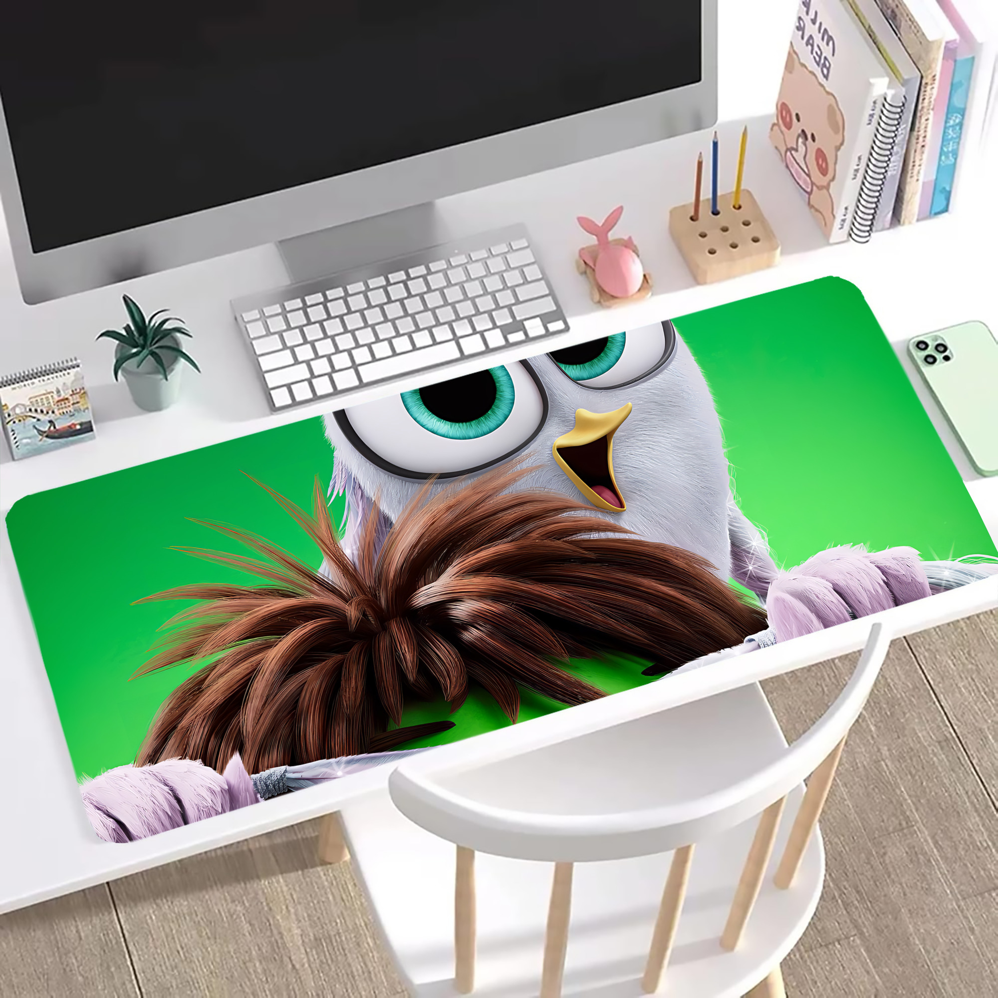 （画像用） Angry Birds アングリーバード ステッチ加工 大判デスクマット／滑り止めマウスパッド