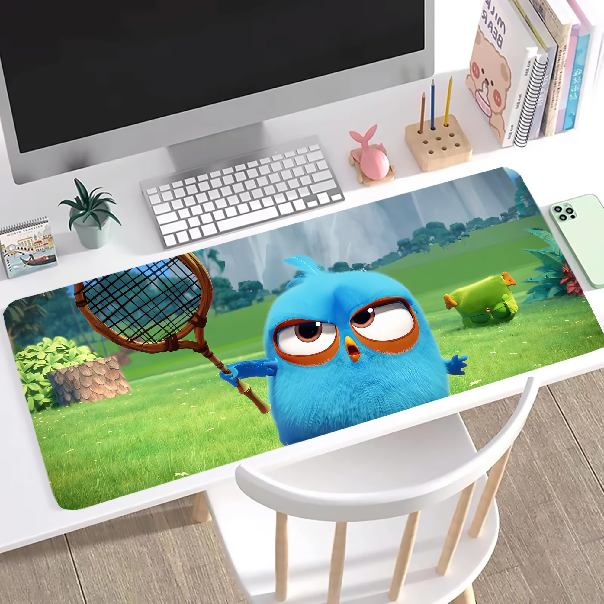 （画像用） Angry Birds アングリーバード ステッチ加工 大判デスクマット／滑り止めマウスパッド