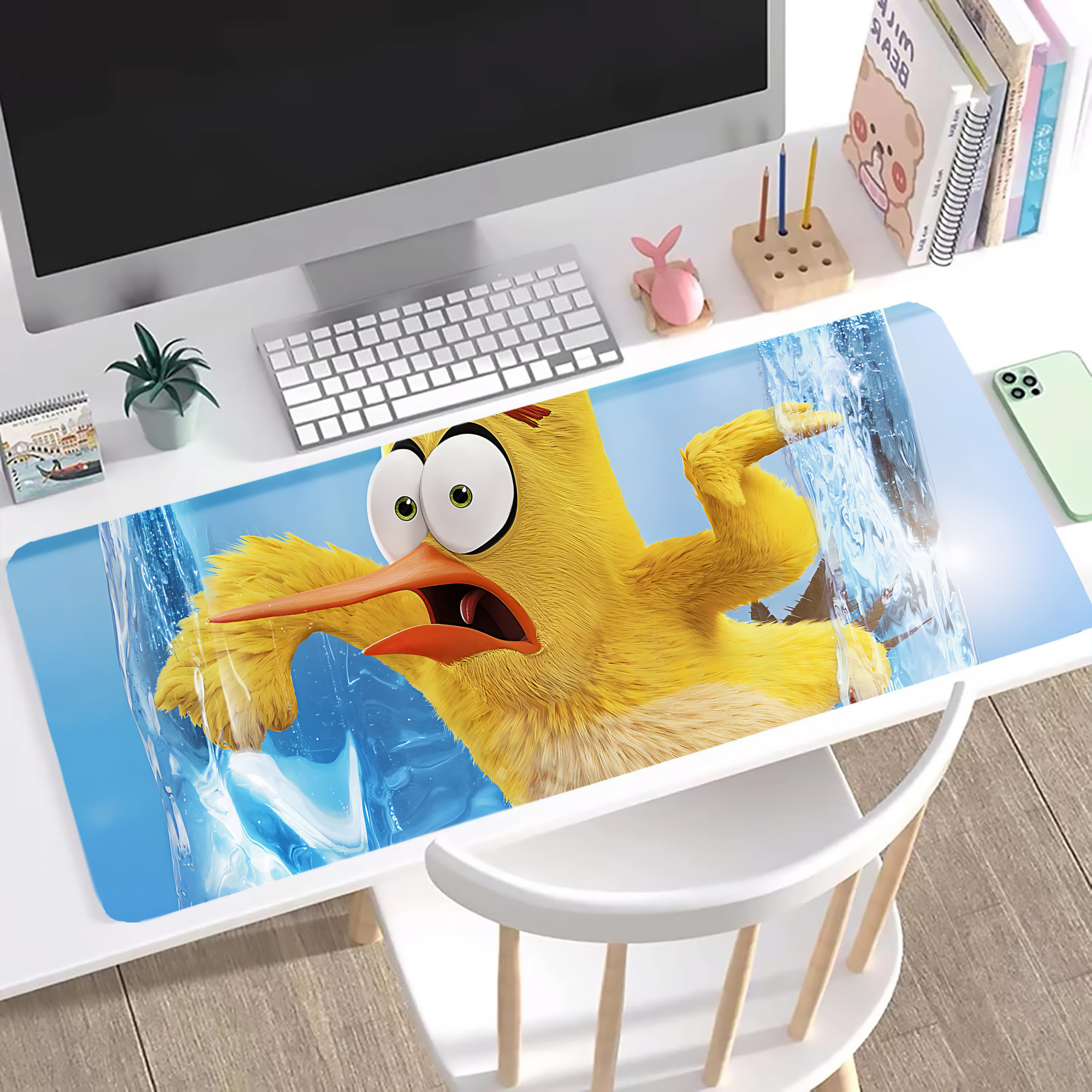（画像用） Angry Birds アングリーバード ステッチ加工 大判デスクマット／滑り止めマウスパッド