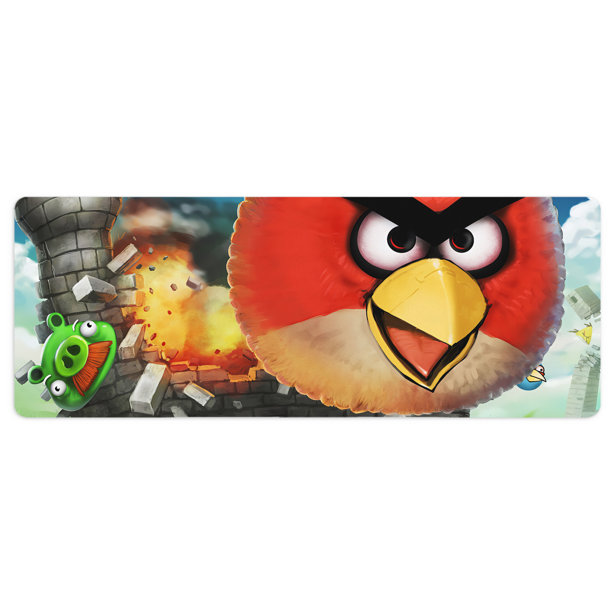 （画像用） Angry Birds アングリーバード ステッチ加工 大判デスクマット／滑り止めマウスパッド