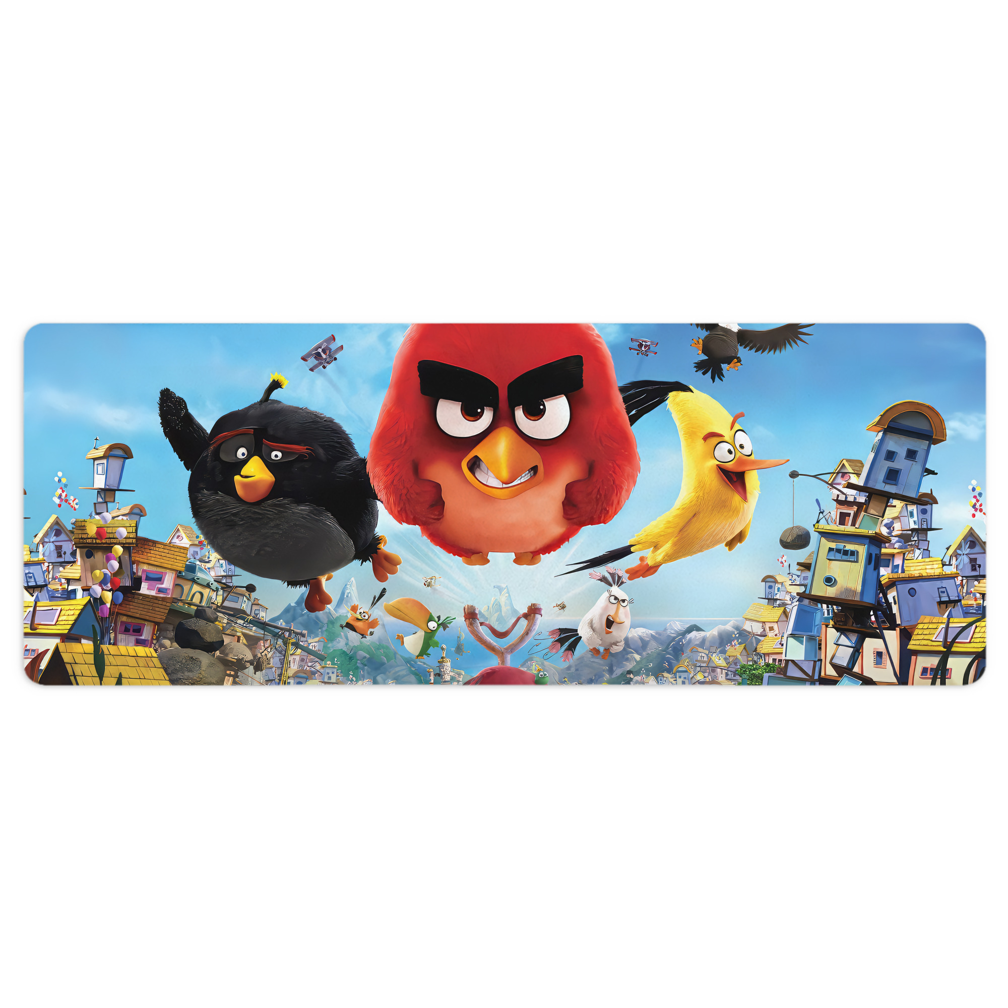 （画像用） Angry Birds アングリーバード ステッチ加工 大判デスクマット／滑り止めマウスパッド