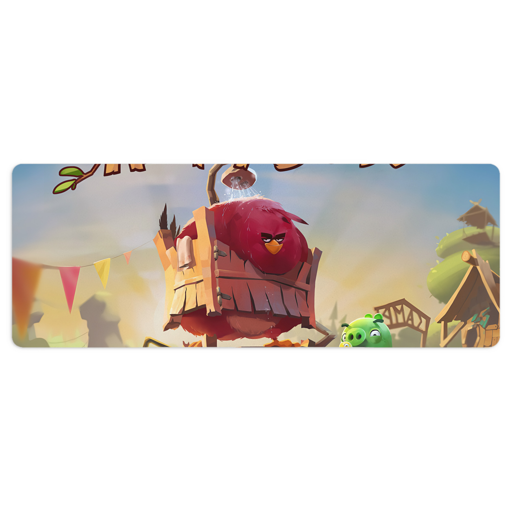 （画像用） Angry Birds アングリーバード ステッチ加工 大判デスクマット／滑り止めマウスパッド