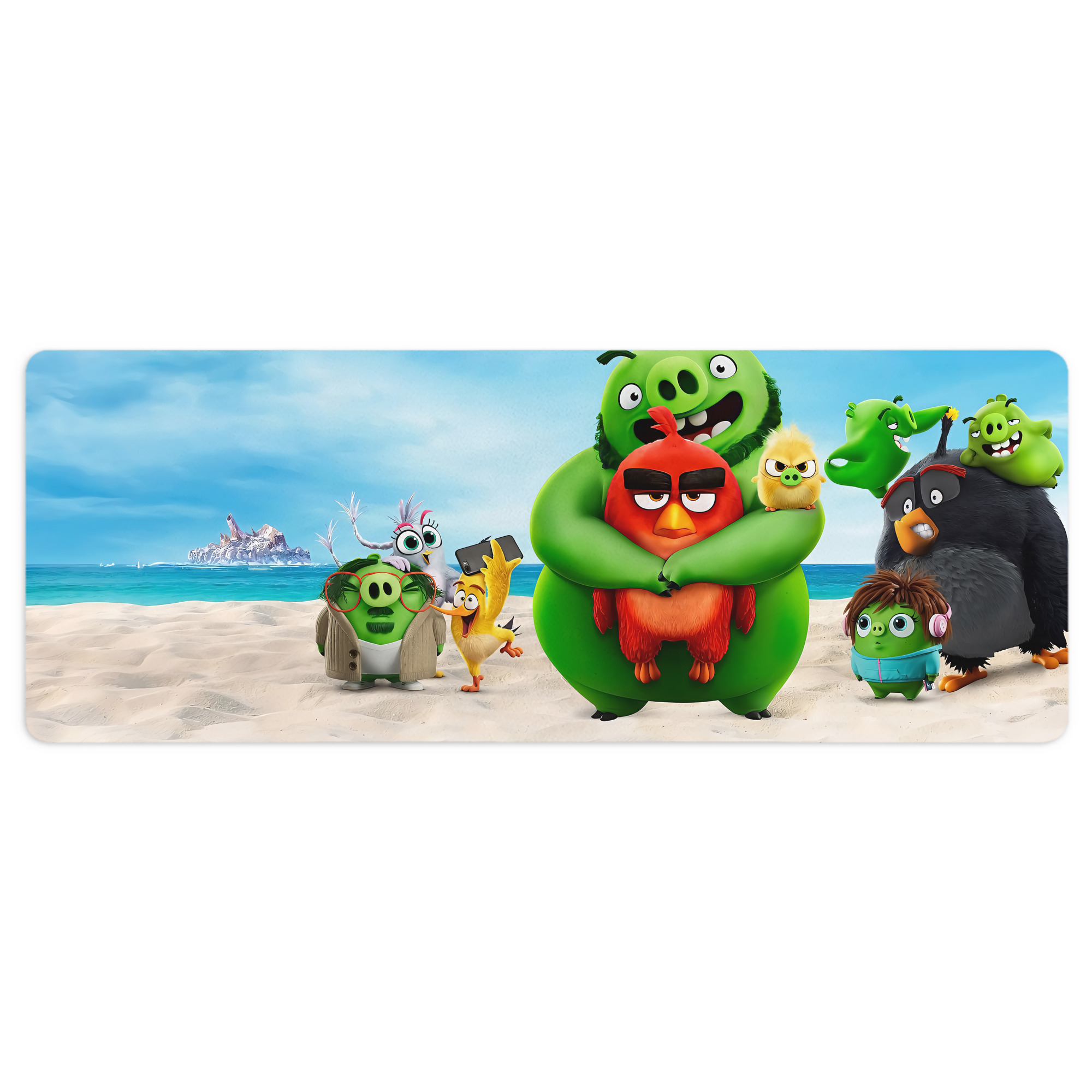 （画像用） Angry Birds アングリーバード ステッチ加工 大判デスクマット／滑り止めマウスパッド