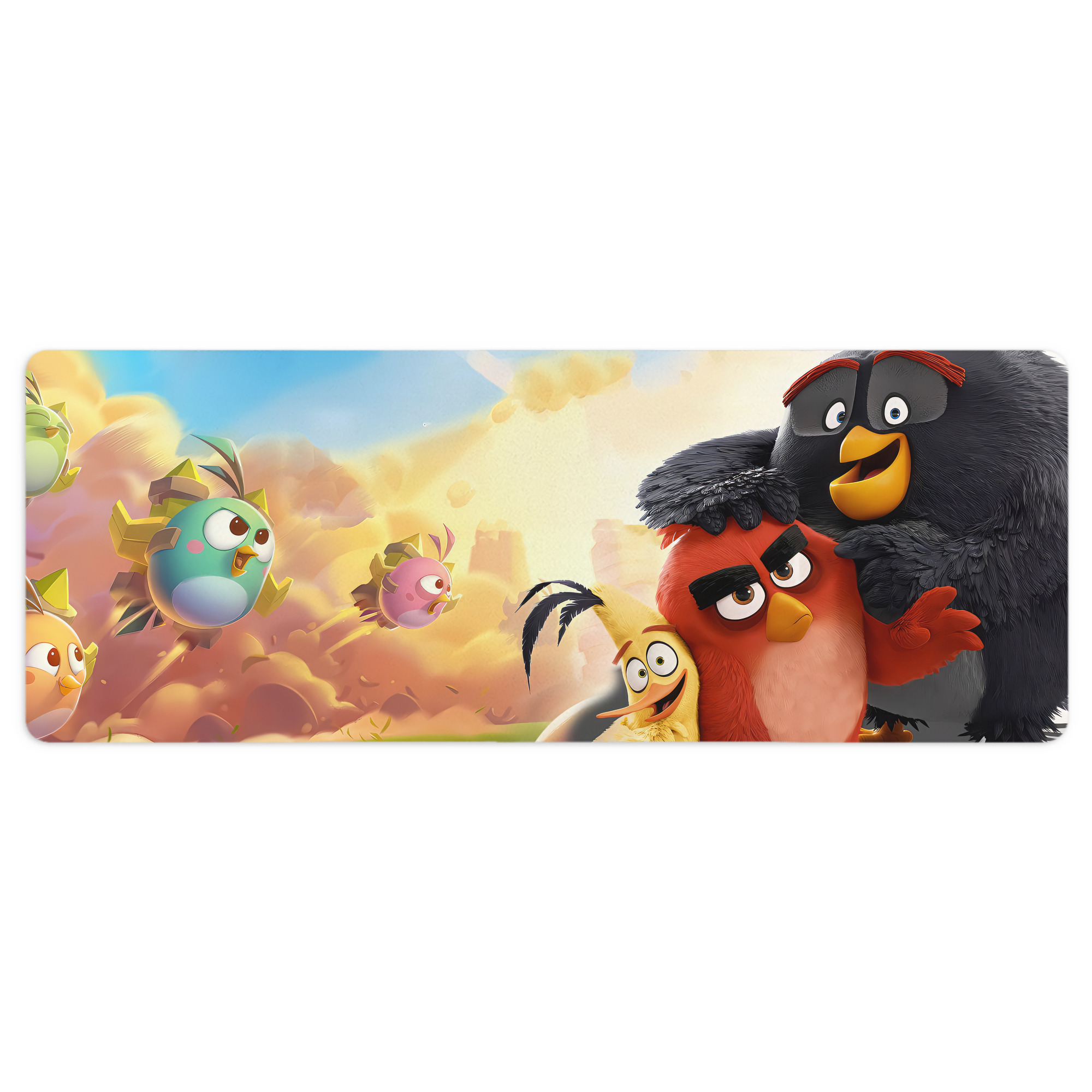 （画像用） Angry Birds アングリーバード ステッチ加工 大判デスクマット／滑り止めマウスパッド