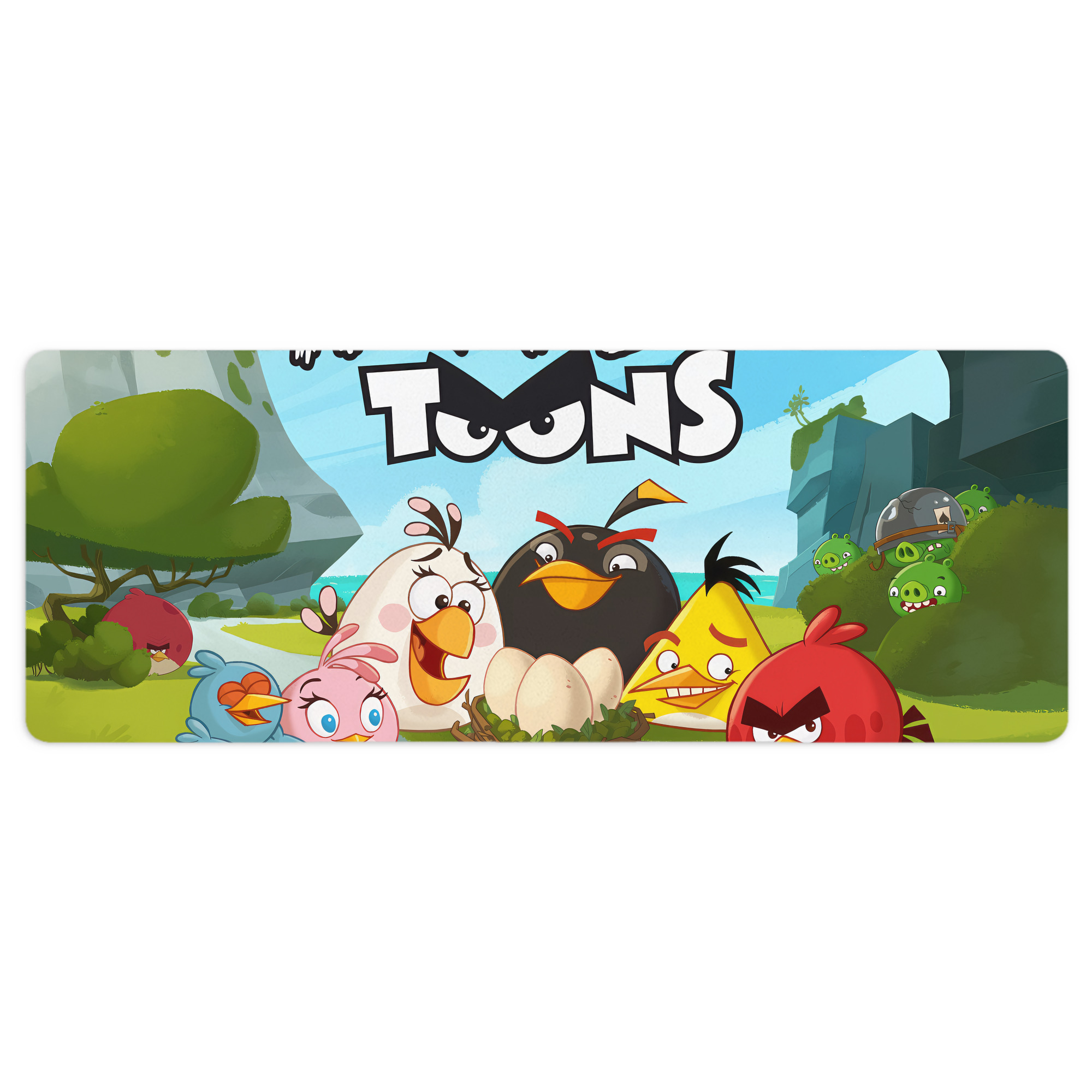 （画像用） Angry Birds アングリーバード ステッチ加工 大判デスクマット／滑り止めマウスパッド