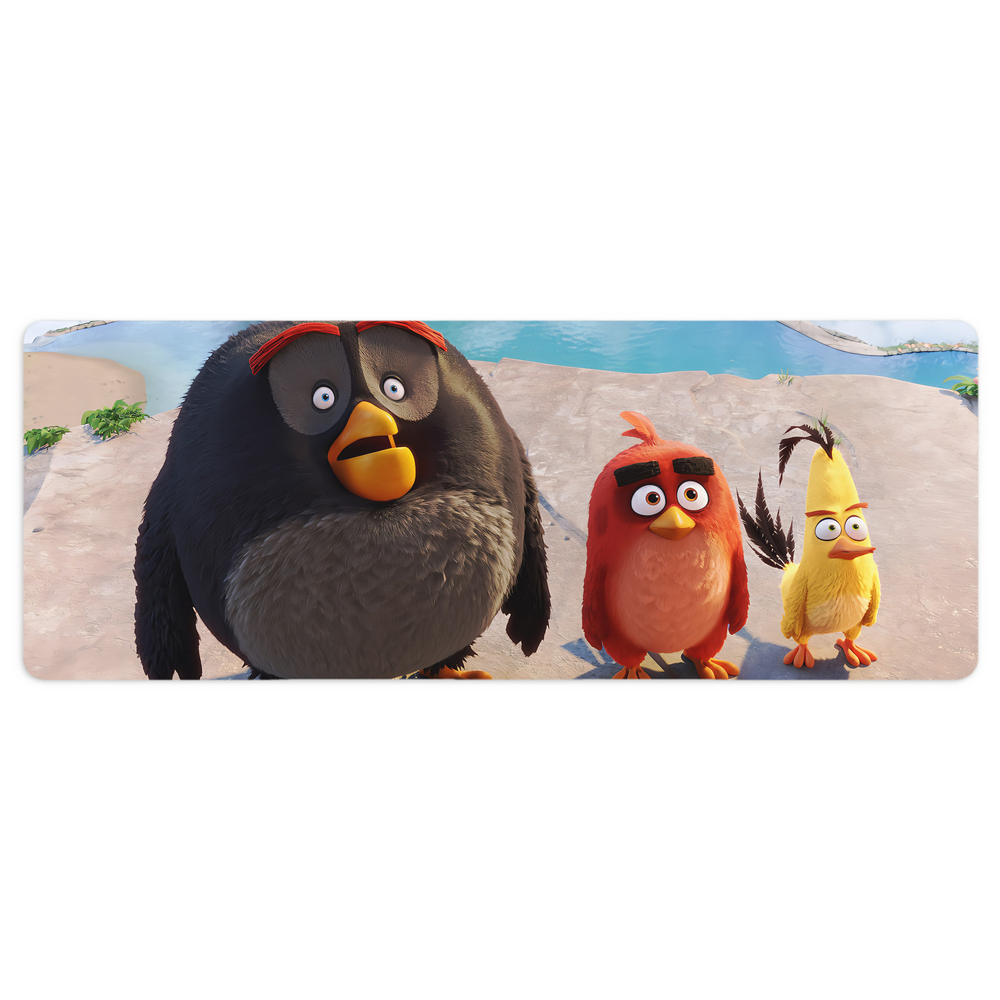 （画像用） Angry Birds アングリーバード ステッチ加工 大判デスクマット／滑り止めマウスパッド