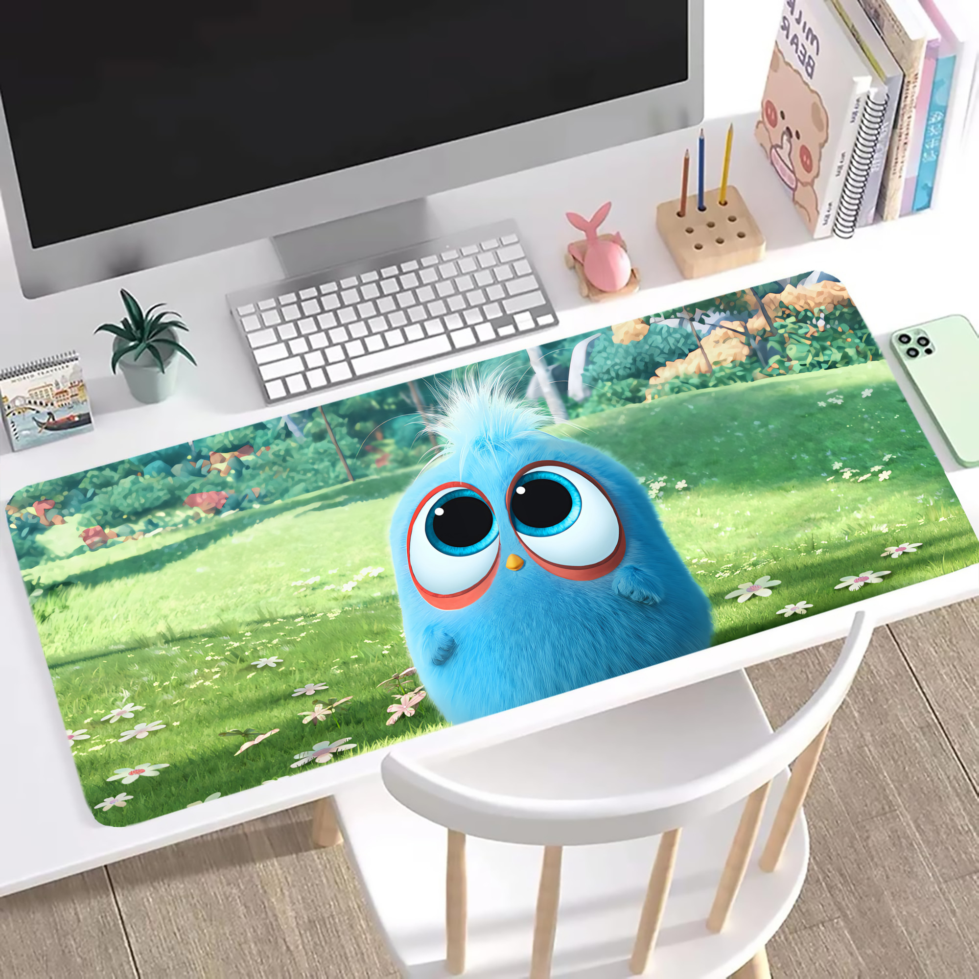 （画像用） Angry Birds アングリーバード ステッチ加工 大判デスクマット／滑り止めマウスパッド
