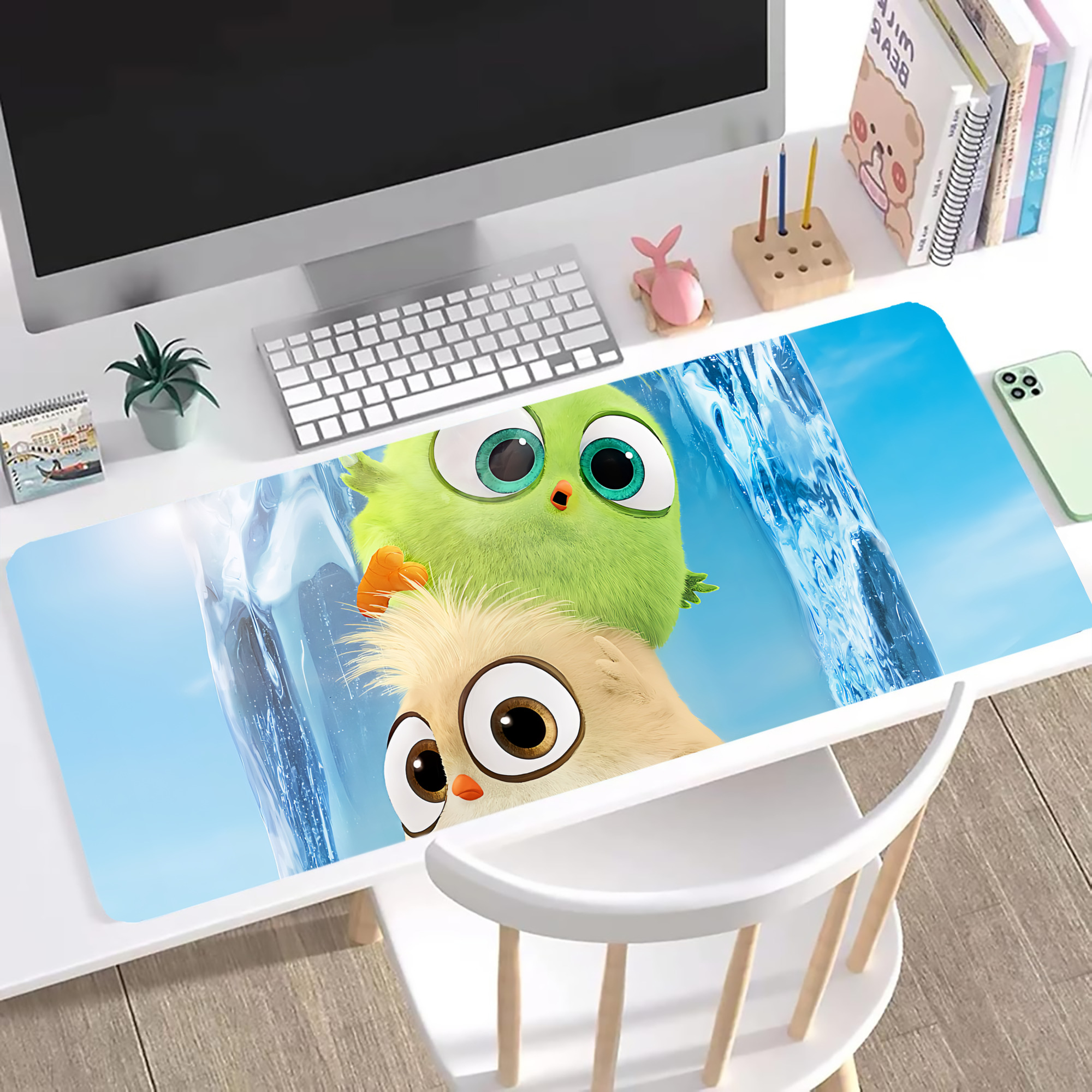（画像用） Angry Birds アングリーバード ステッチ加工 大判デスクマット／滑り止めマウスパッド