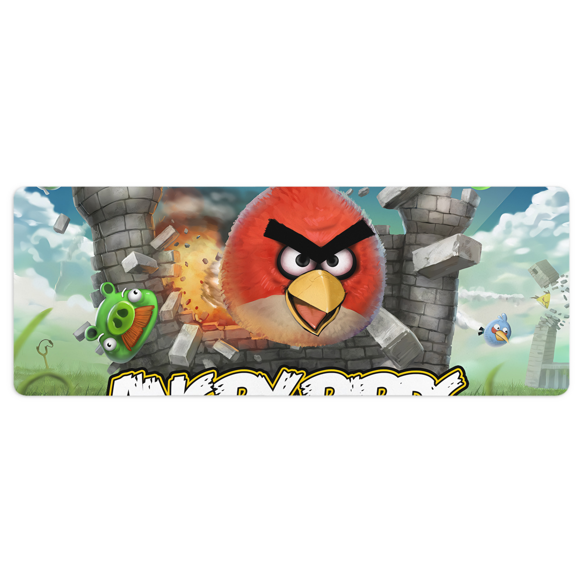 （画像用） Angry Birds アングリーバード ステッチ加工 大判デスクマット／滑り止めマウスパッド