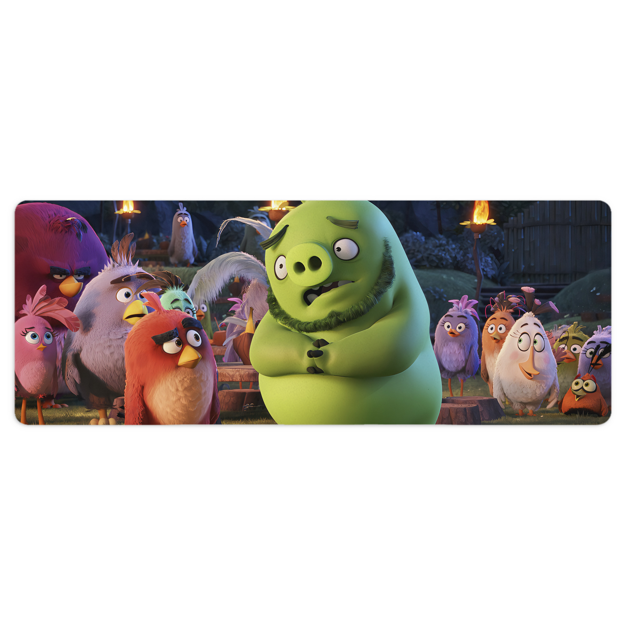 （画像用） Angry Birds アングリーバード ステッチ加工 大判デスクマット／滑り止めマウスパッド
