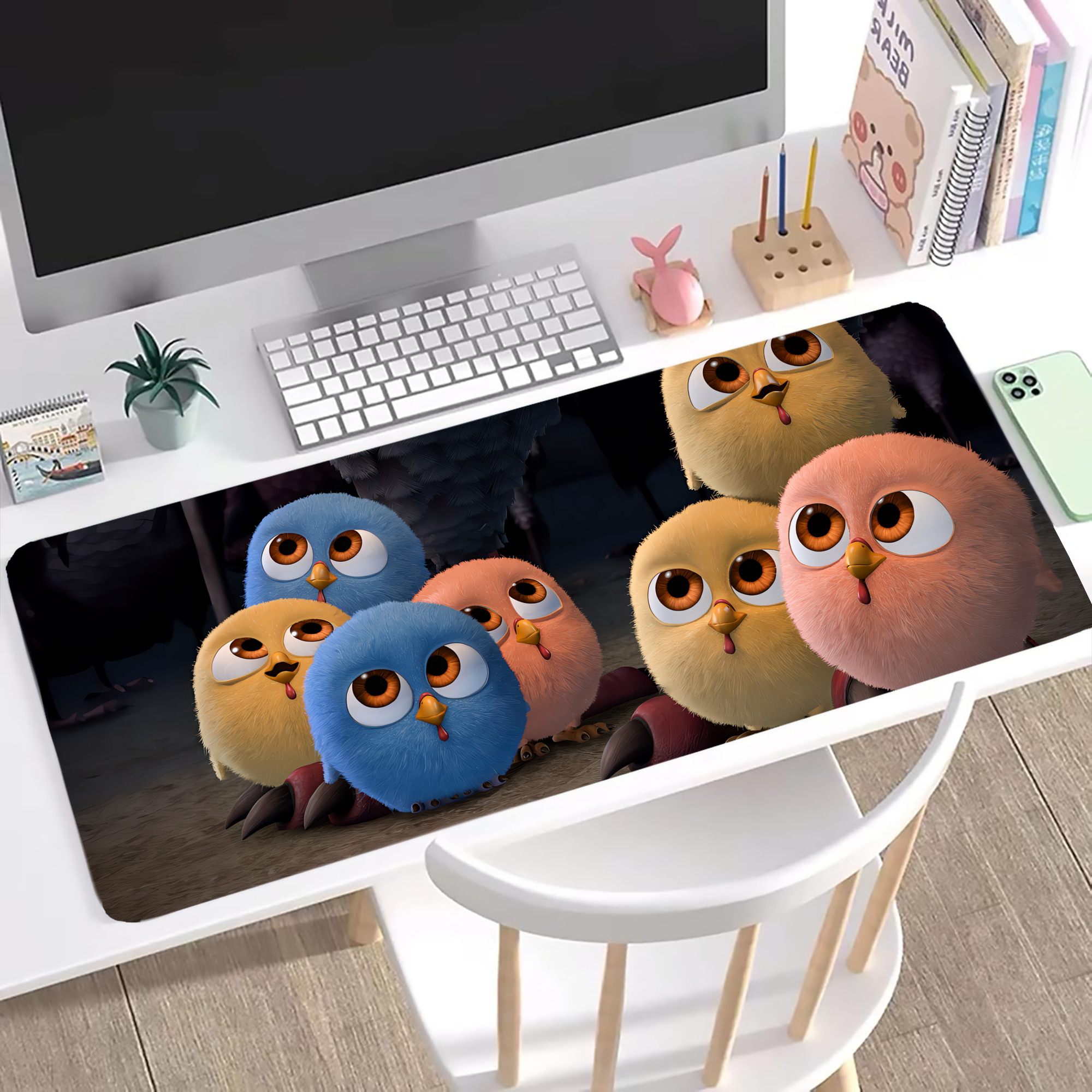 （画像用） Angry Birds アングリーバード ステッチ加工 大判デスクマット／滑り止めマウスパッド