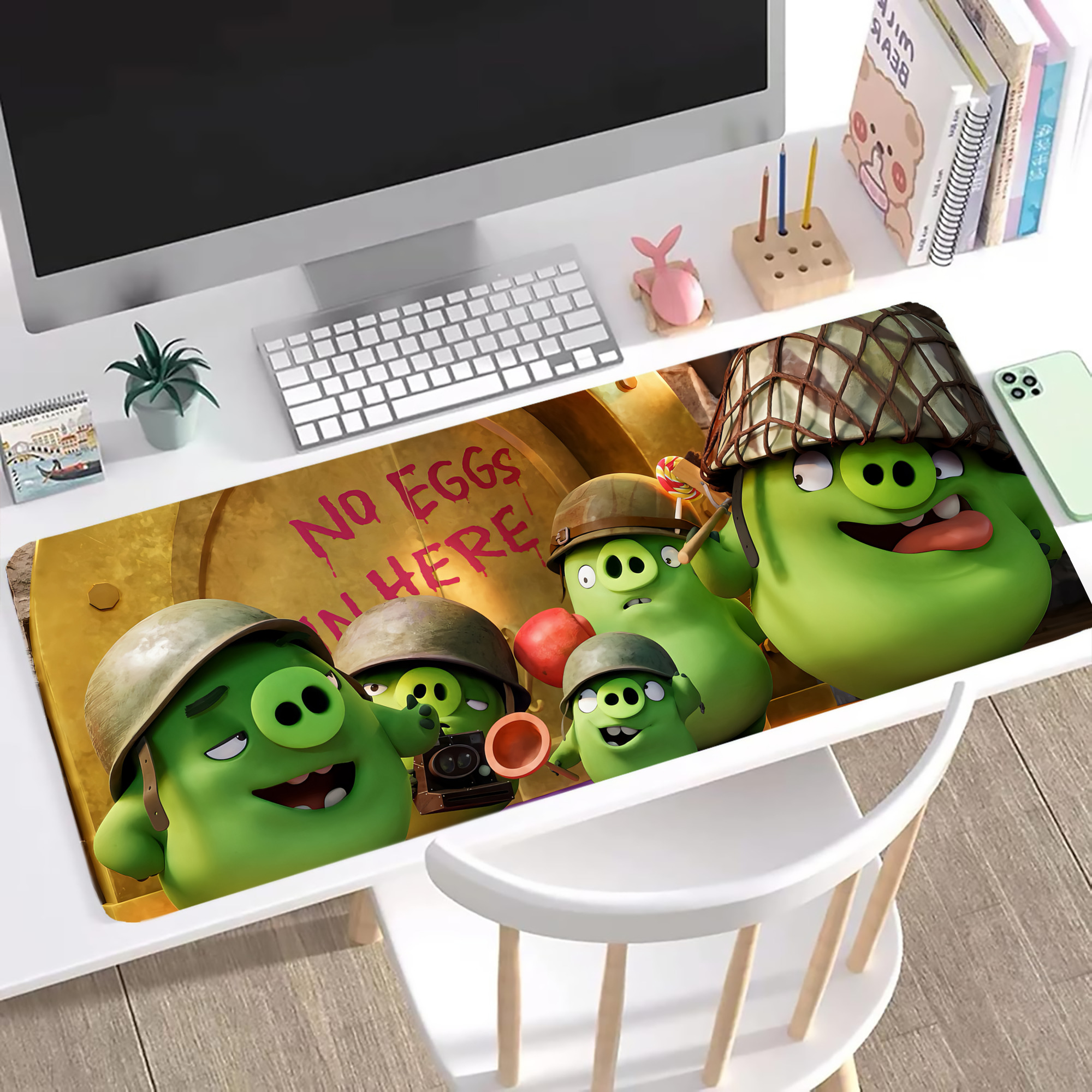 （画像用） Angry Birds アングリーバード ステッチ加工 大判デスクマット／滑り止めマウスパッド