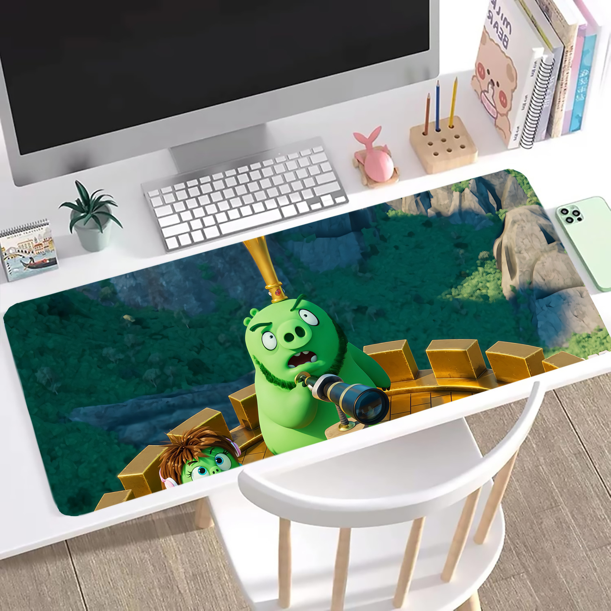 （画像用） Angry Birds アングリーバード ステッチ加工 大判デスクマット／滑り止めマウスパッド