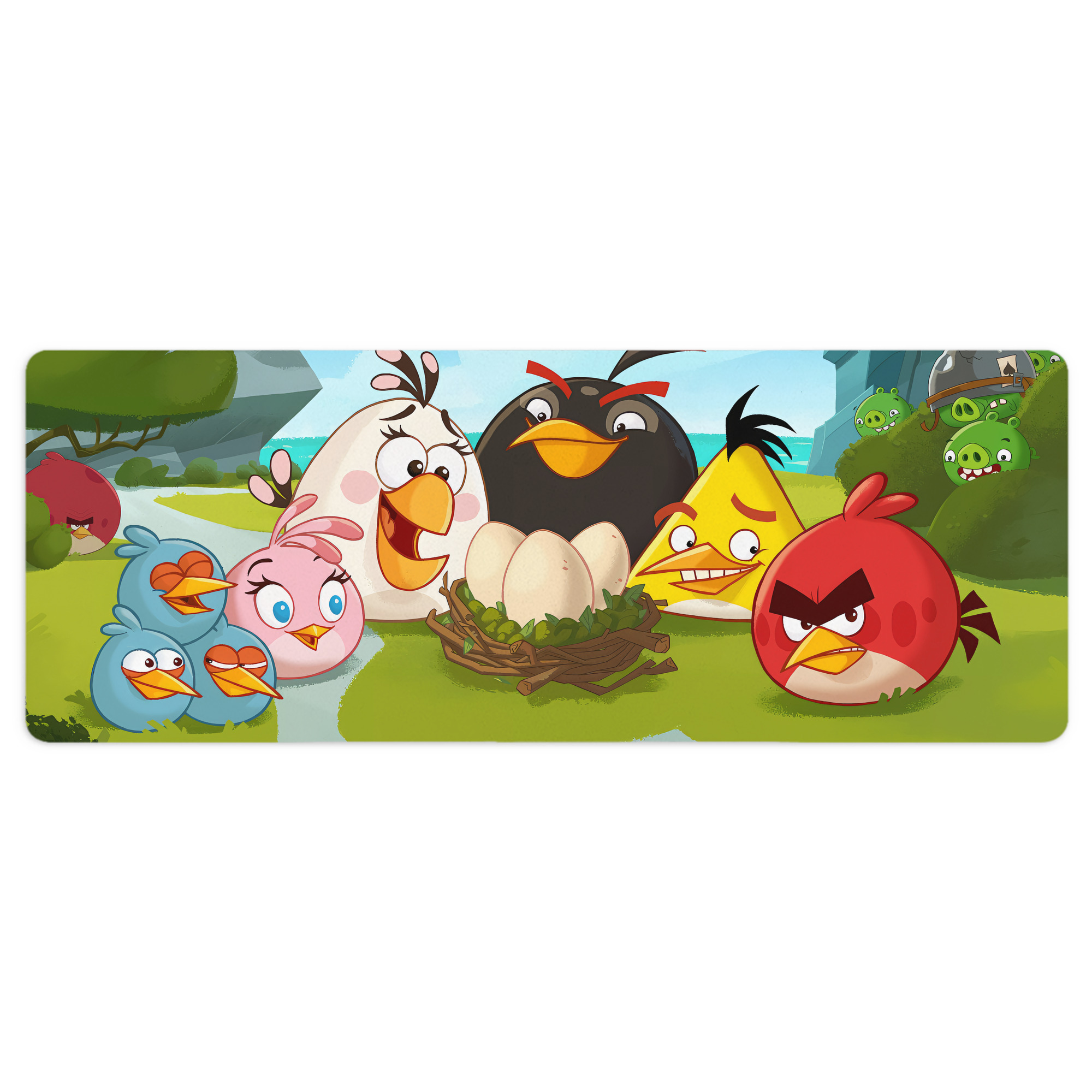 （画像用） Angry Birds アングリーバード ステッチ加工 大判デスクマット／滑り止めマウスパッド