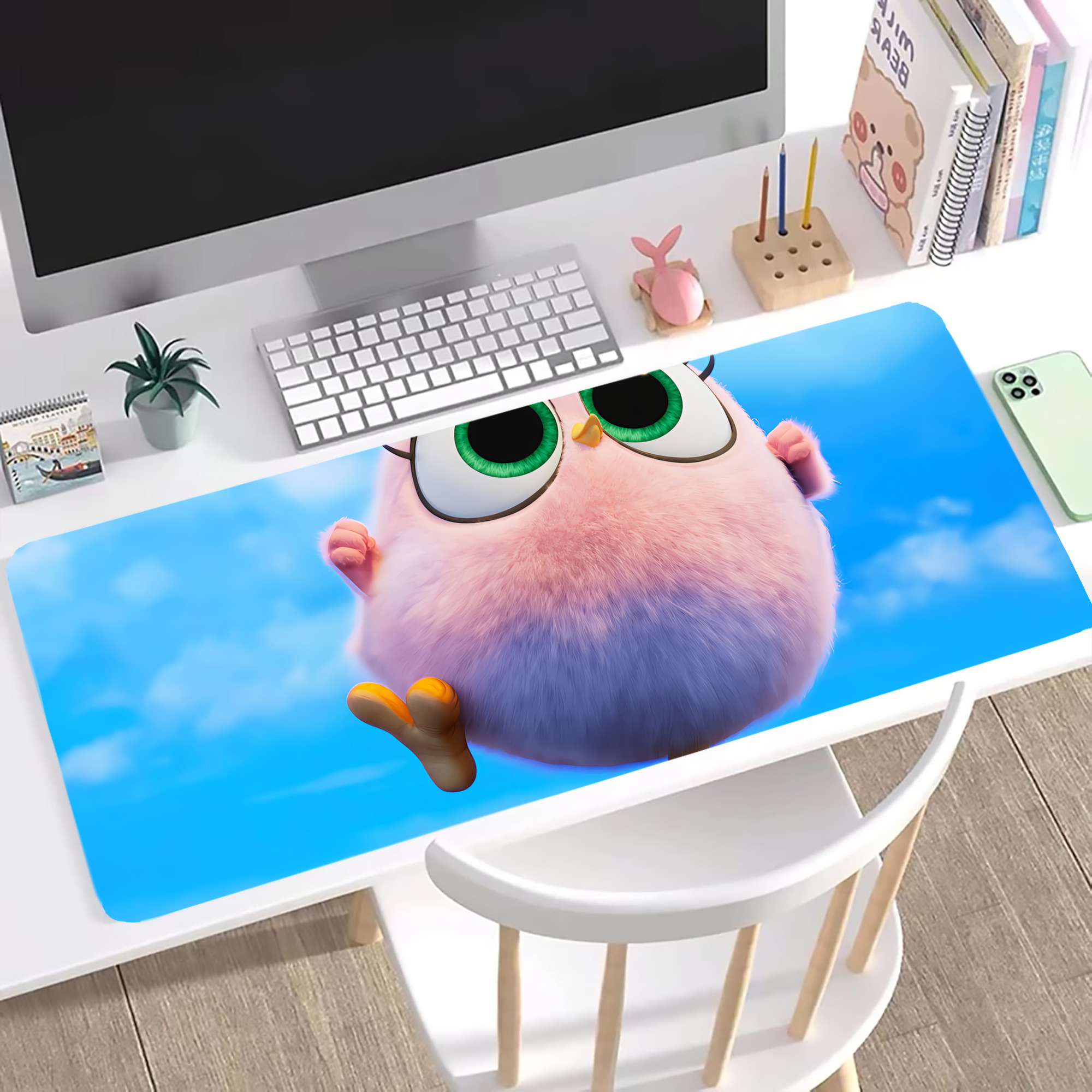 （画像用） Angry Birds アングリーバード ステッチ加工 大判デスクマット／滑り止めマウスパッド