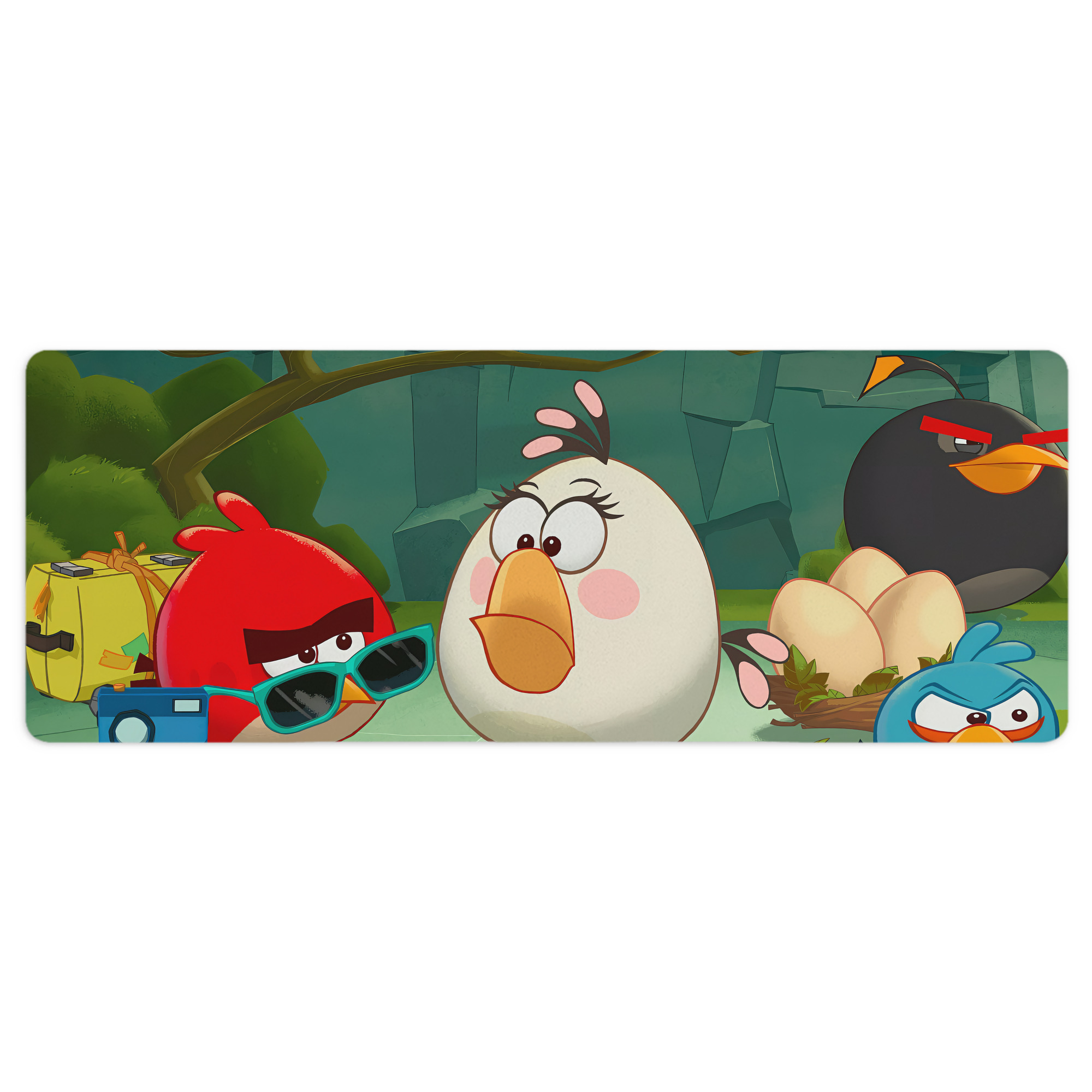 （画像用） Angry Birds アングリーバード ステッチ加工 大判デスクマット／滑り止めマウスパッド