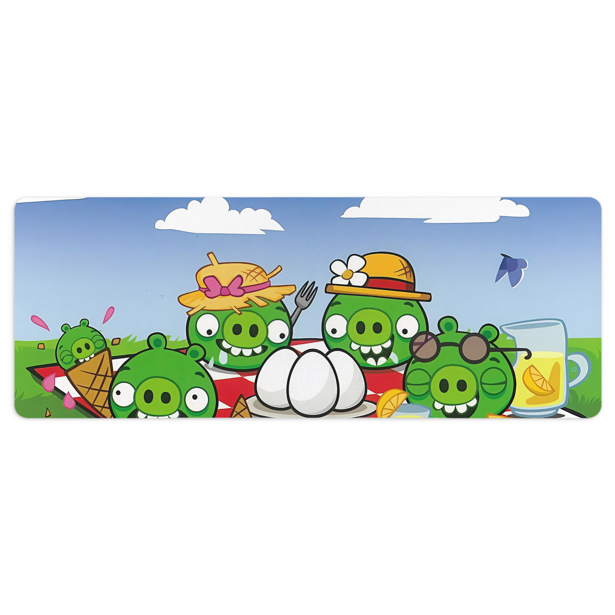 （画像用） Angry Birds アングリーバード ステッチ加工 大判デスクマット／滑り止めマウスパッド