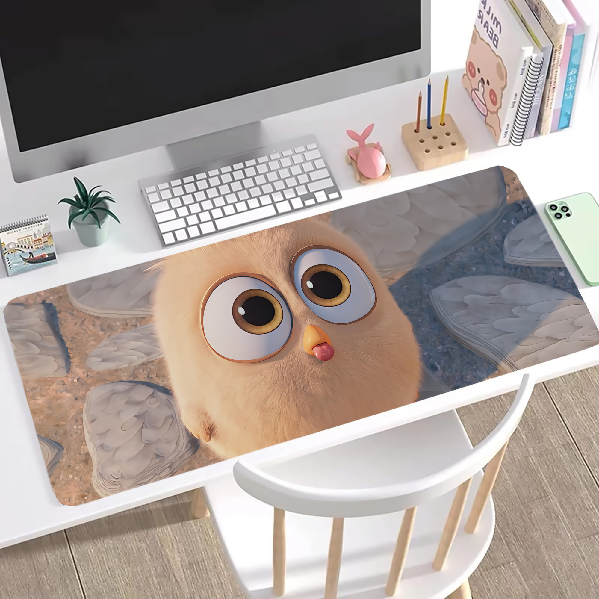 （画像用） Angry Birds アングリーバード ステッチ加工 大判デスクマット／滑り止めマウスパッド