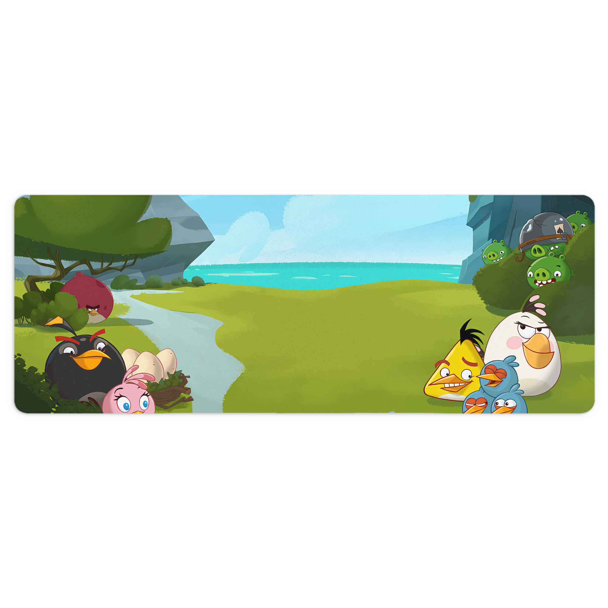 （画像用） Angry Birds アングリーバード ステッチ加工 大判デスクマット／滑り止めマウスパッド
