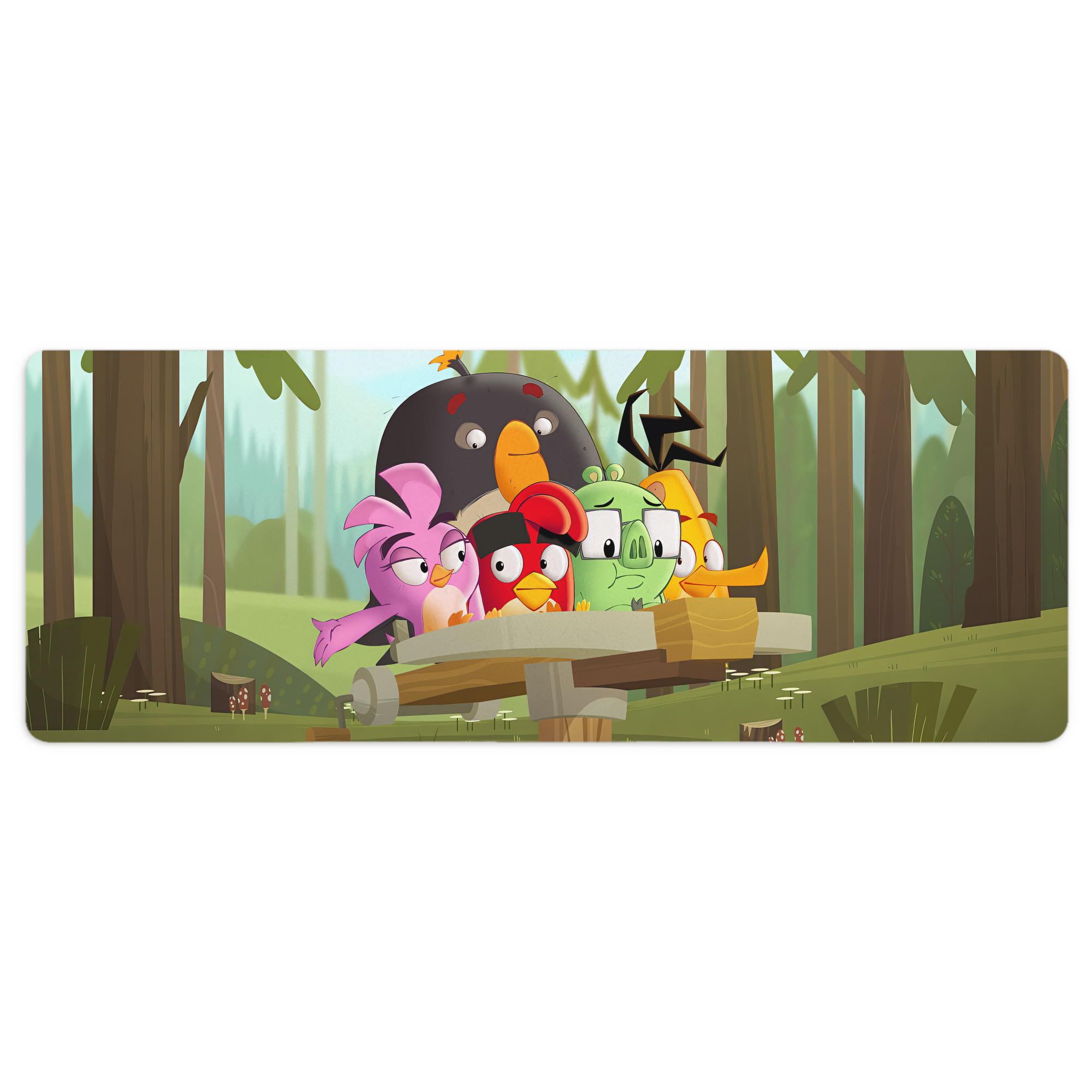 （画像用） Angry Birds アングリーバード ステッチ加工 大判デスクマット／滑り止めマウスパッド