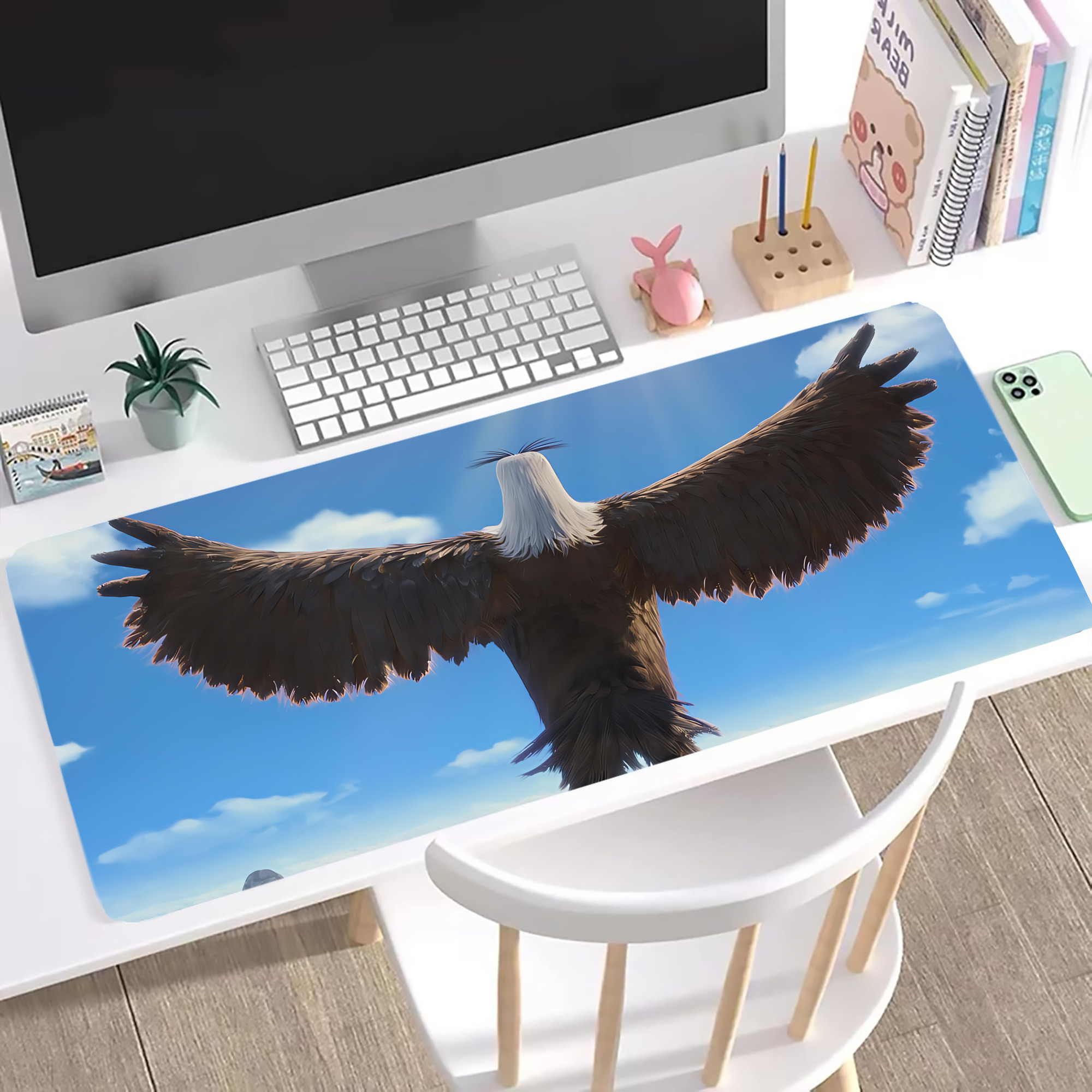 （画像用） Angry Birds アングリーバード ステッチ加工 大判デスクマット／滑り止めマウスパッド