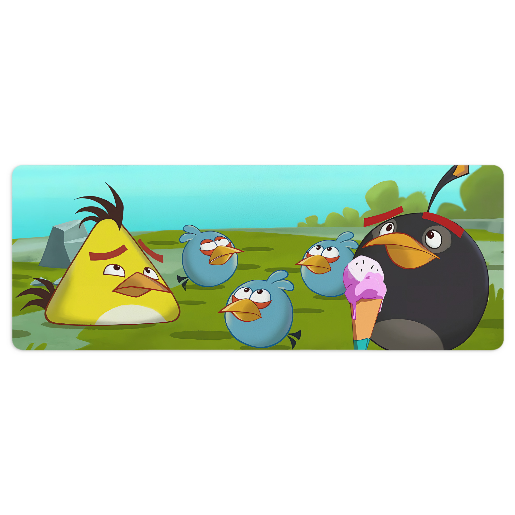 （画像用） Angry Birds アングリーバード ステッチ加工 大判デスクマット／滑り止めマウスパッド
