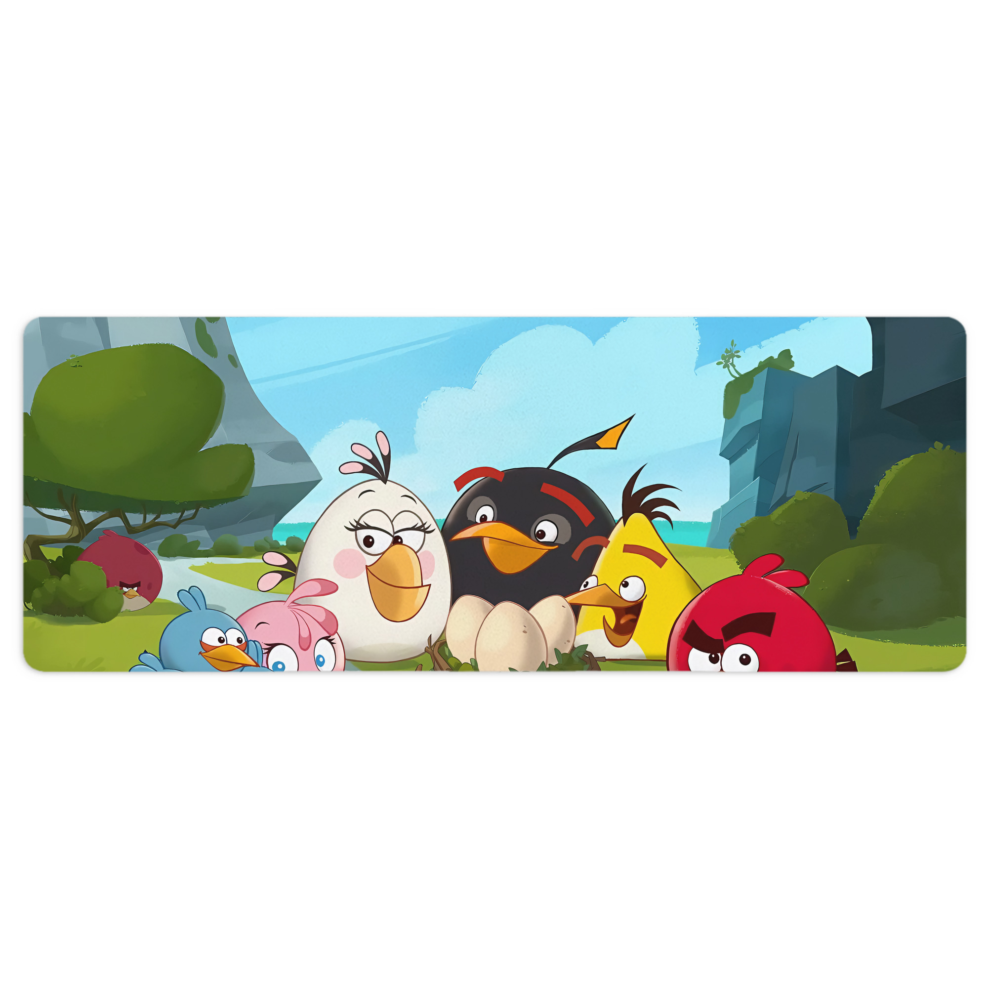 （画像用） Angry Birds アングリーバード ステッチ加工 大判デスクマット／滑り止めマウスパッド
