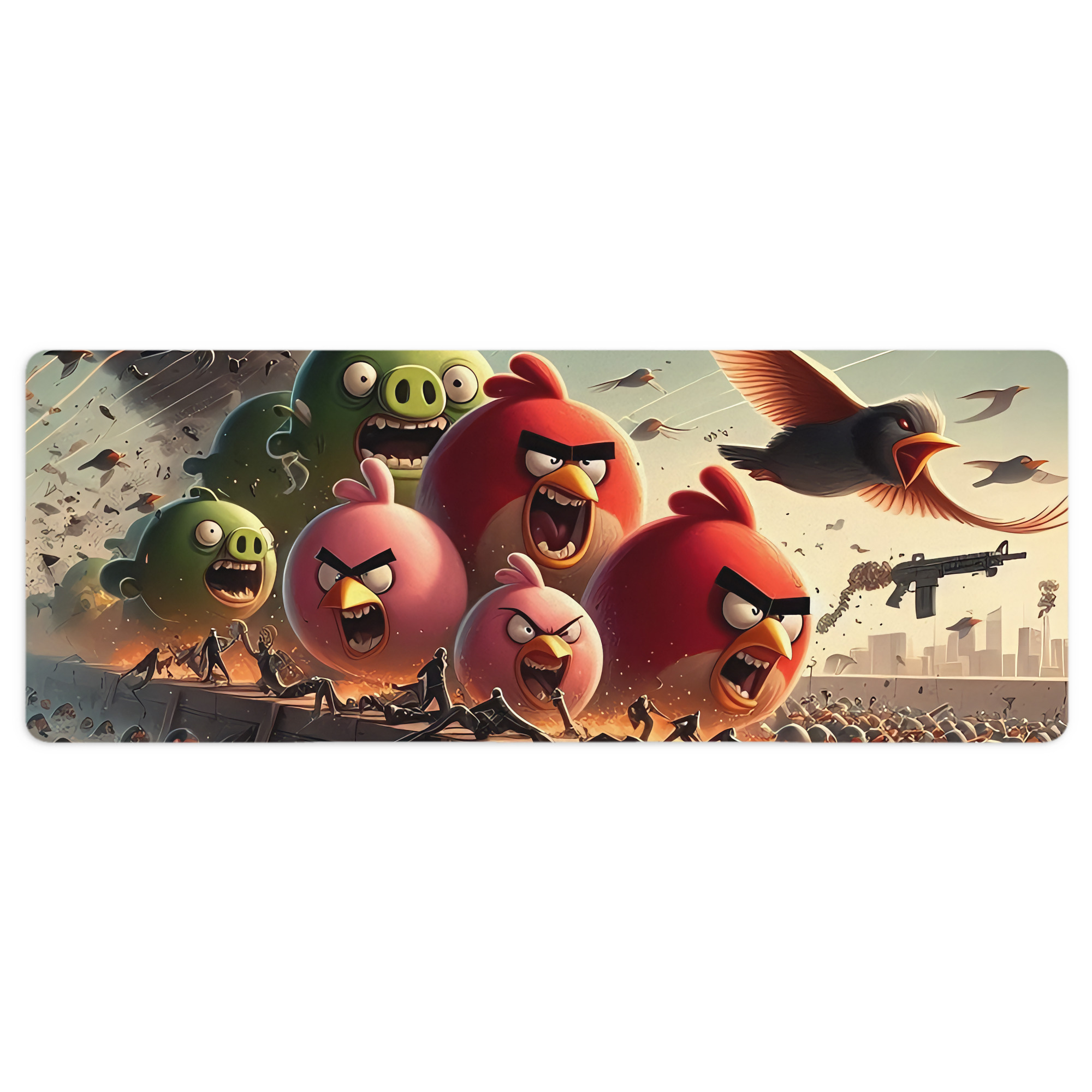 （画像用） Angry Birds アングリーバード ステッチ加工 大判デスクマット／滑り止めマウスパッド