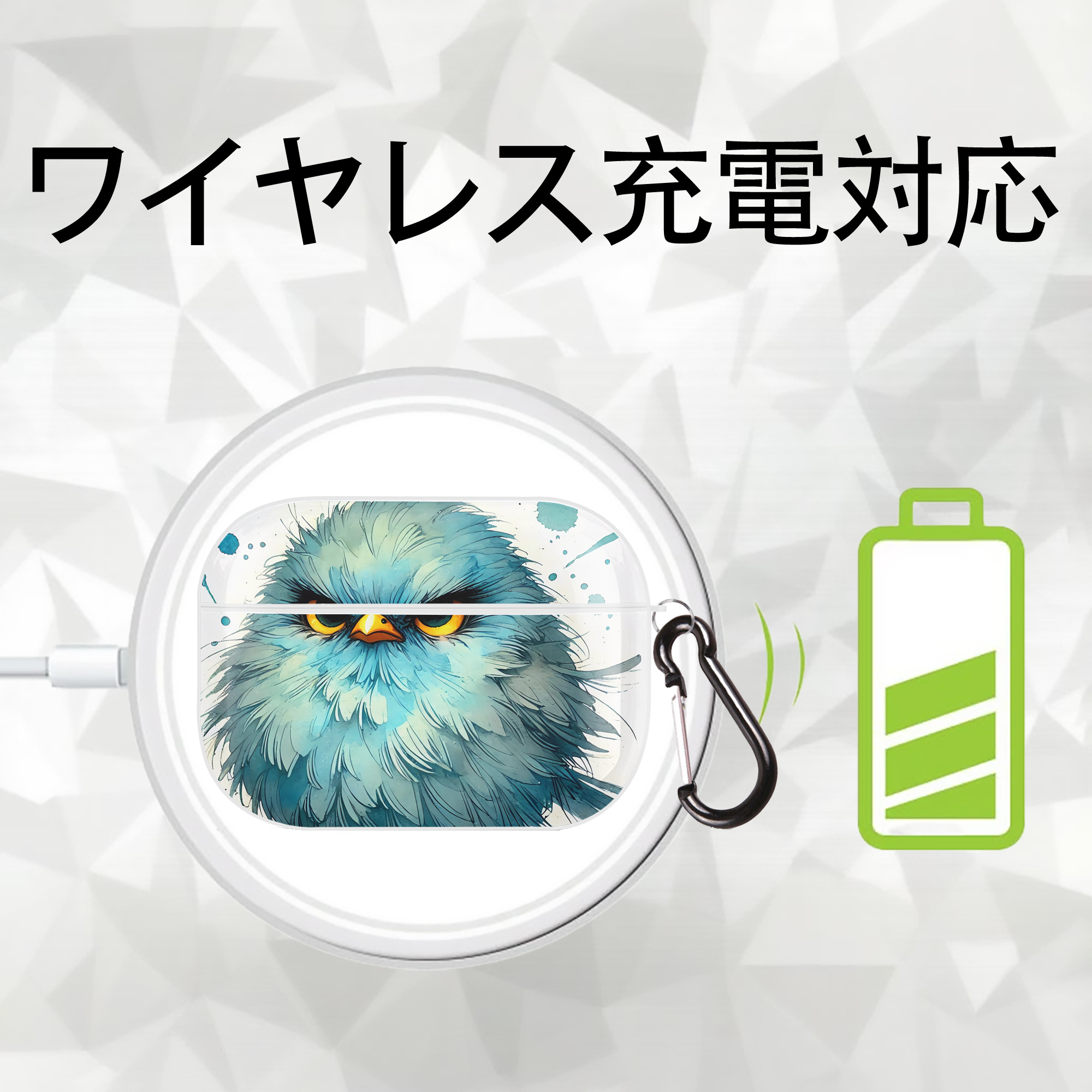 Angry Birds アングリーバード 【AirPods Pro用】ハードシェル保護ケース 耐衝撃・防指紋・カラビナ付き商品仕様