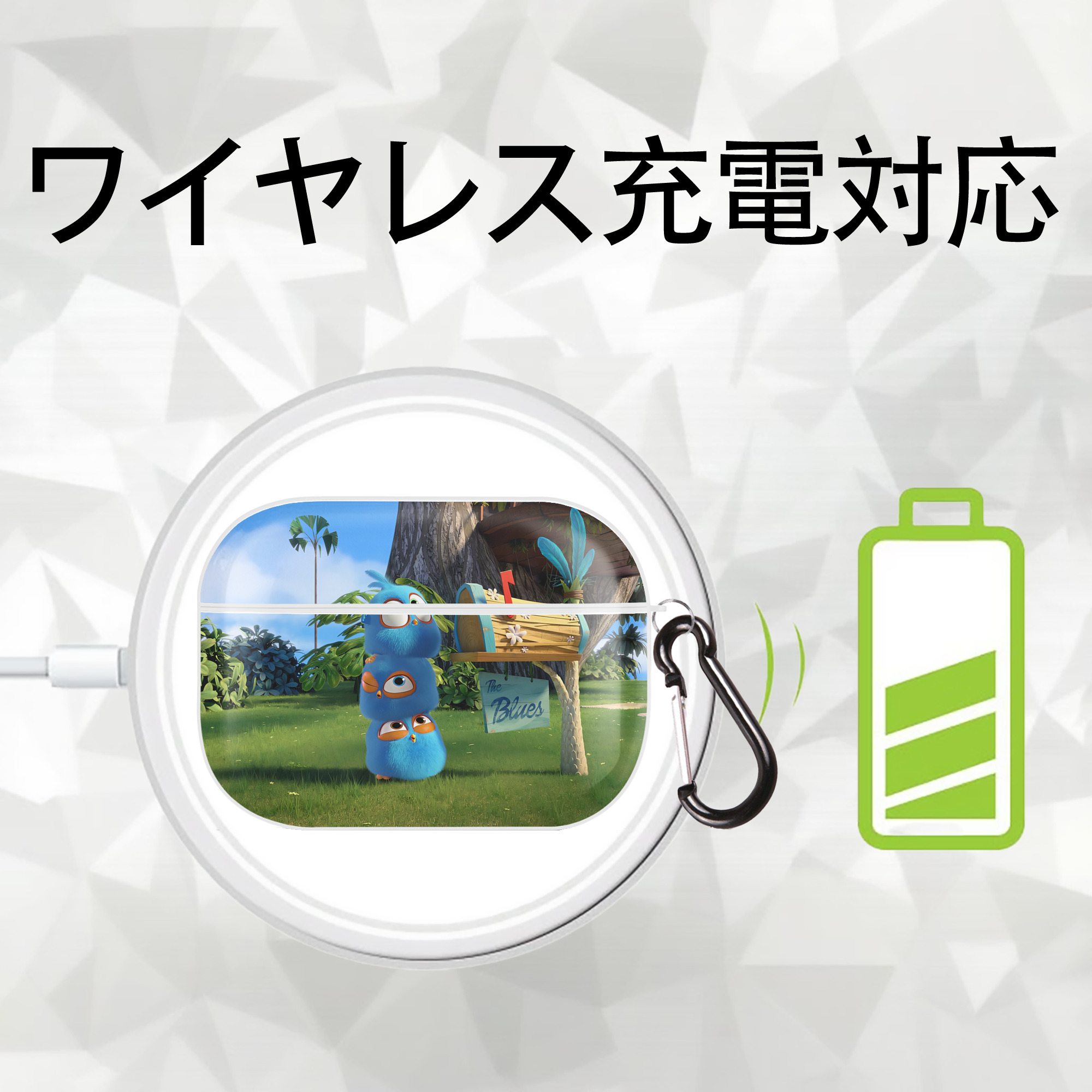 Angry Birds アングリーバード 【AirPods Pro用】ハードシェル保護ケース 耐衝撃・防指紋・カラビナ付き商品仕様