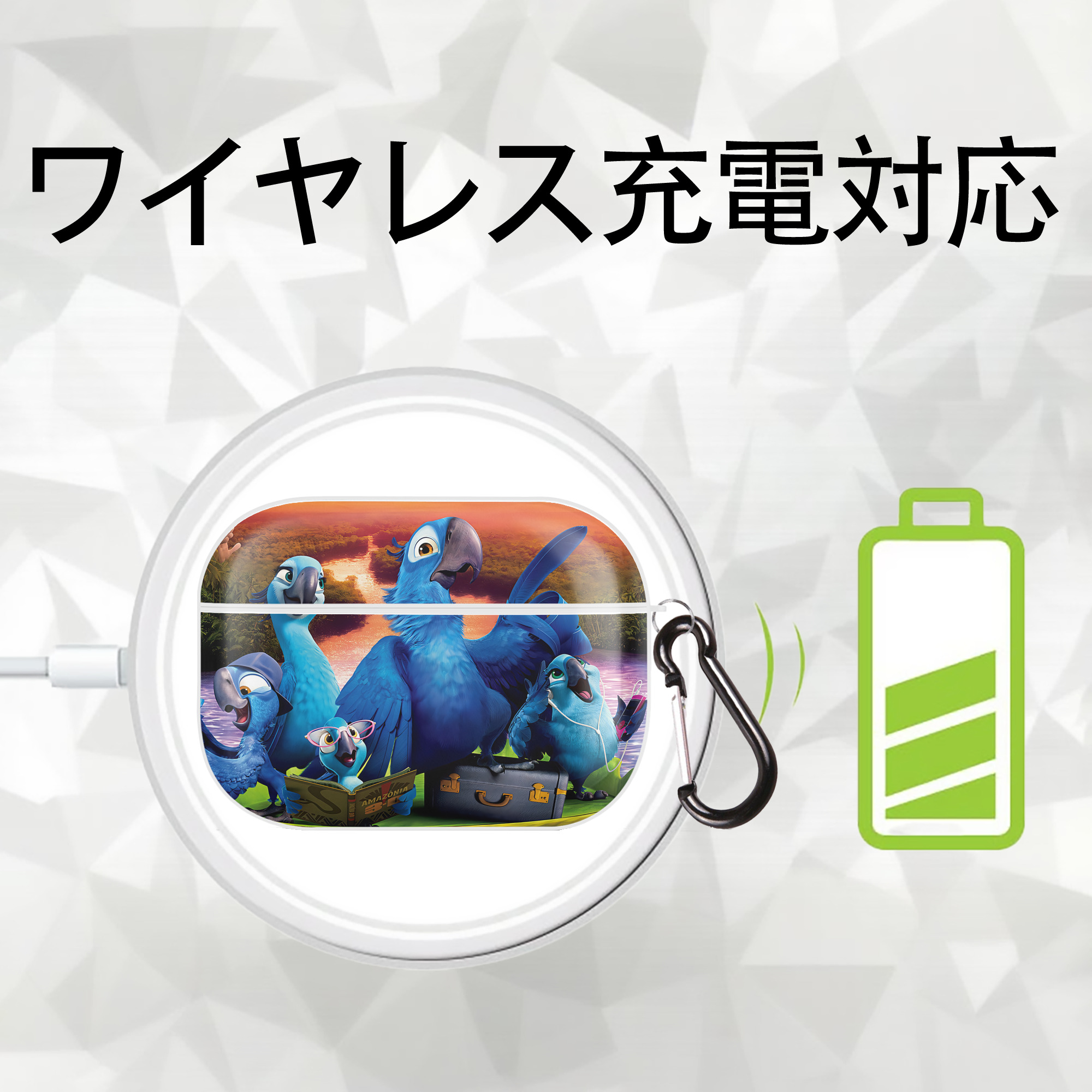 Angry Birds アングリーバード 【AirPods Pro用】ハードシェル保護ケース 耐衝撃・防指紋・カラビナ付き商品仕様