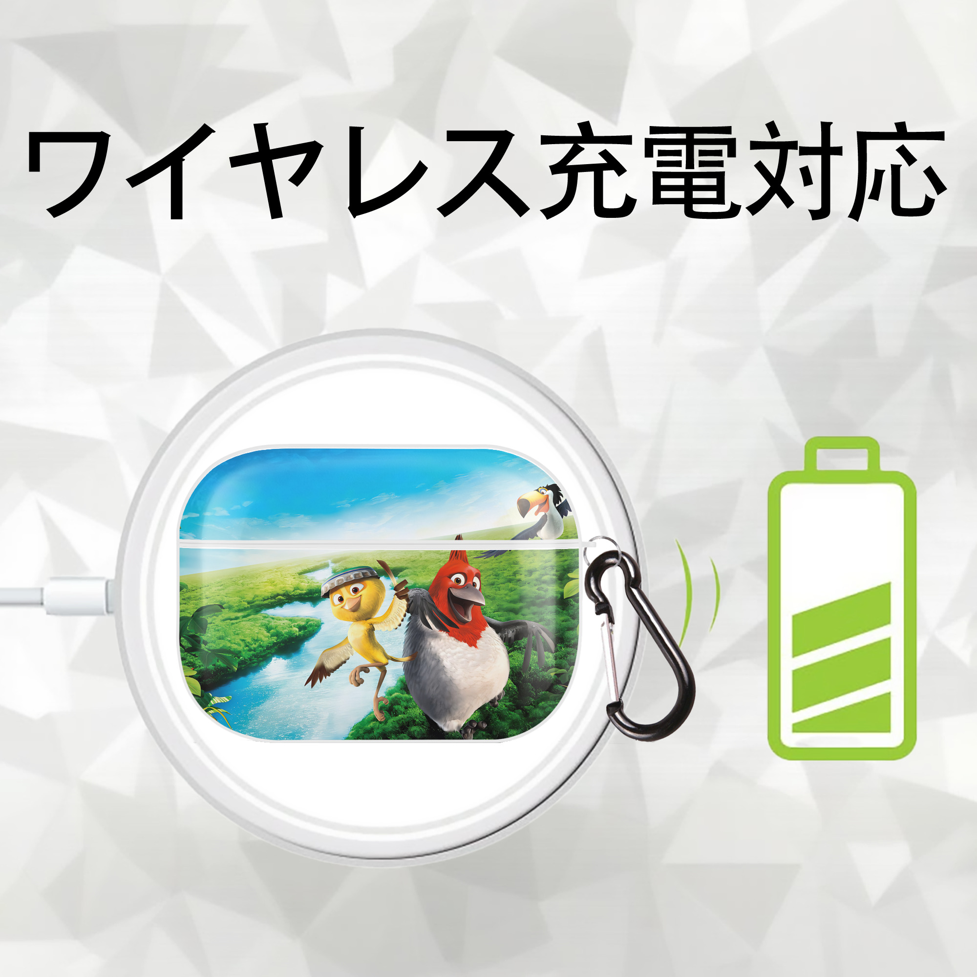 Angry Birds アングリーバード 【AirPods Pro用】ハードシェル保護ケース 耐衝撃・防指紋・カラビナ付き商品仕様