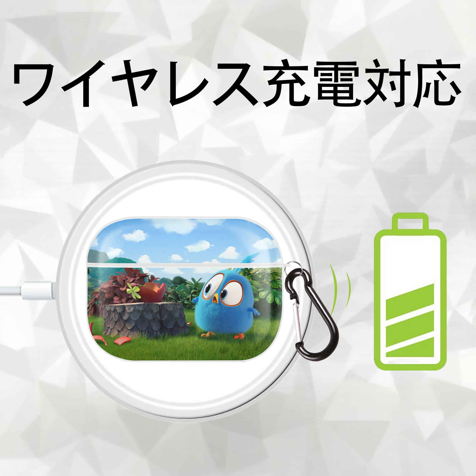 Angry Birds アングリーバード 【AirPods Pro用】ハードシェル保護ケース 耐衝撃・防指紋・カラビナ付き商品仕様