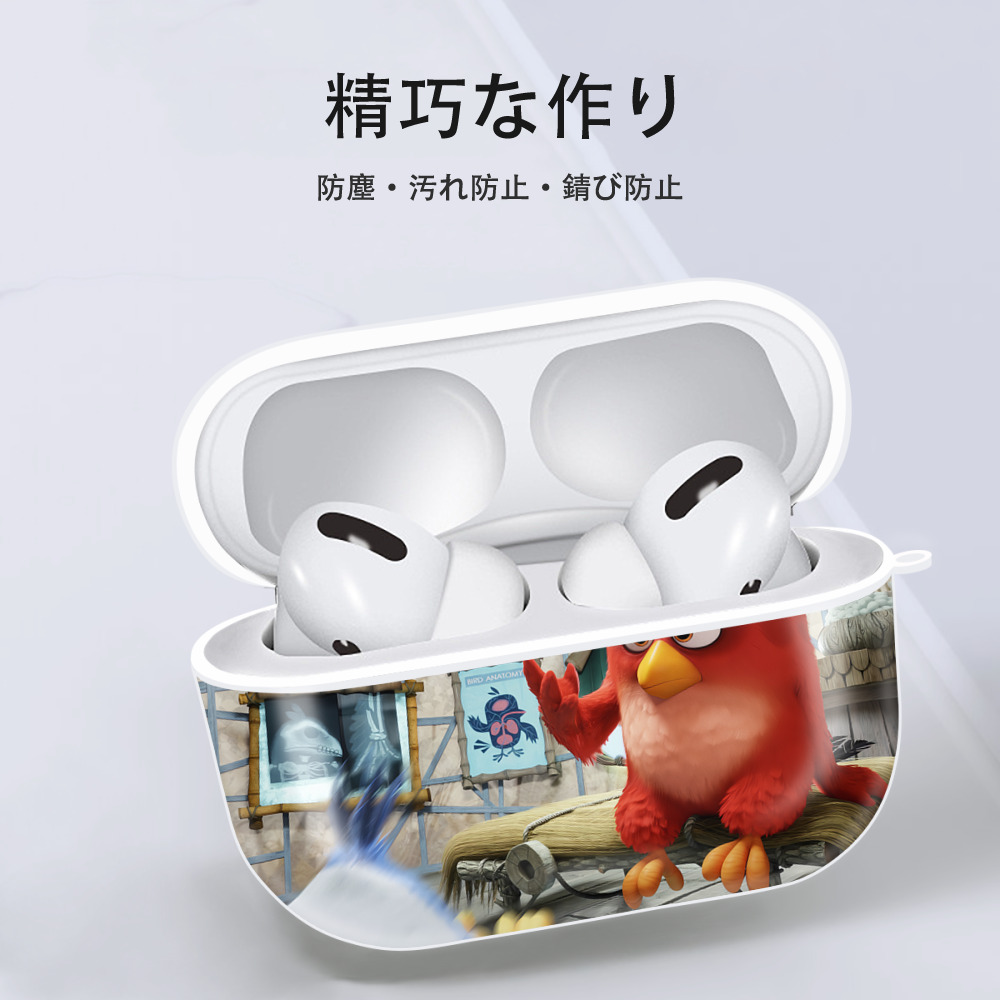 Angry Birds アングリーバード 【AirPods Pro用】ハードシェル保護ケース 耐衝撃・防指紋・カラビナ付き商品仕様