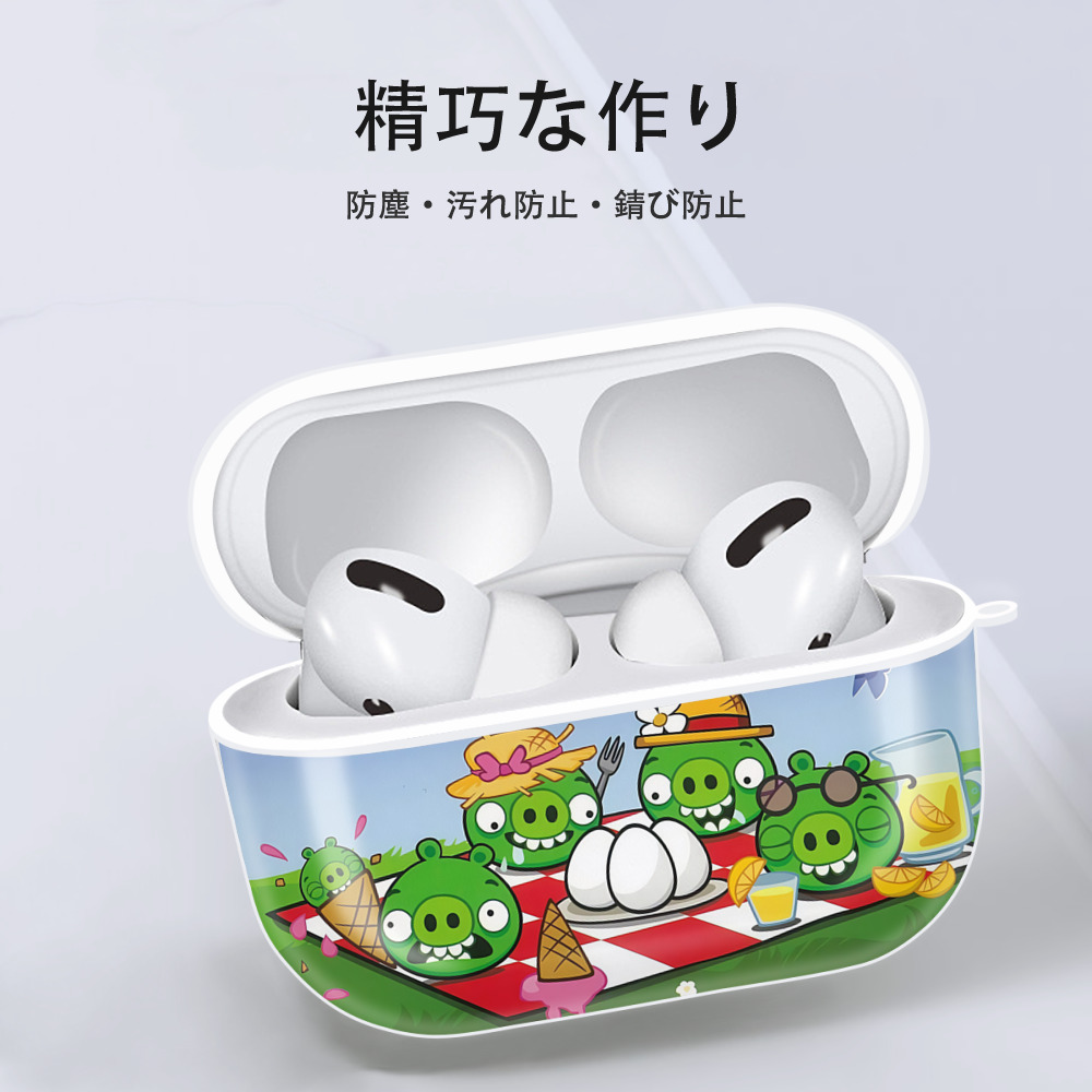 Angry Birds アングリーバード 【AirPods Pro用】ハードシェル保護ケース 耐衝撃・防指紋・カラビナ付き商品仕様